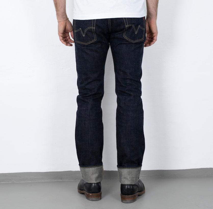 IH-777N - 17oz Selvedge Denim Slim Tapered Cut Jeans - Natural Indigo - Image 4