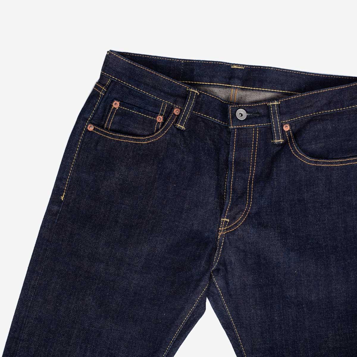 IH-777N - 17oz Selvedge Denim Slim Tapered Cut Jeans - Natural Indigo - Image 7