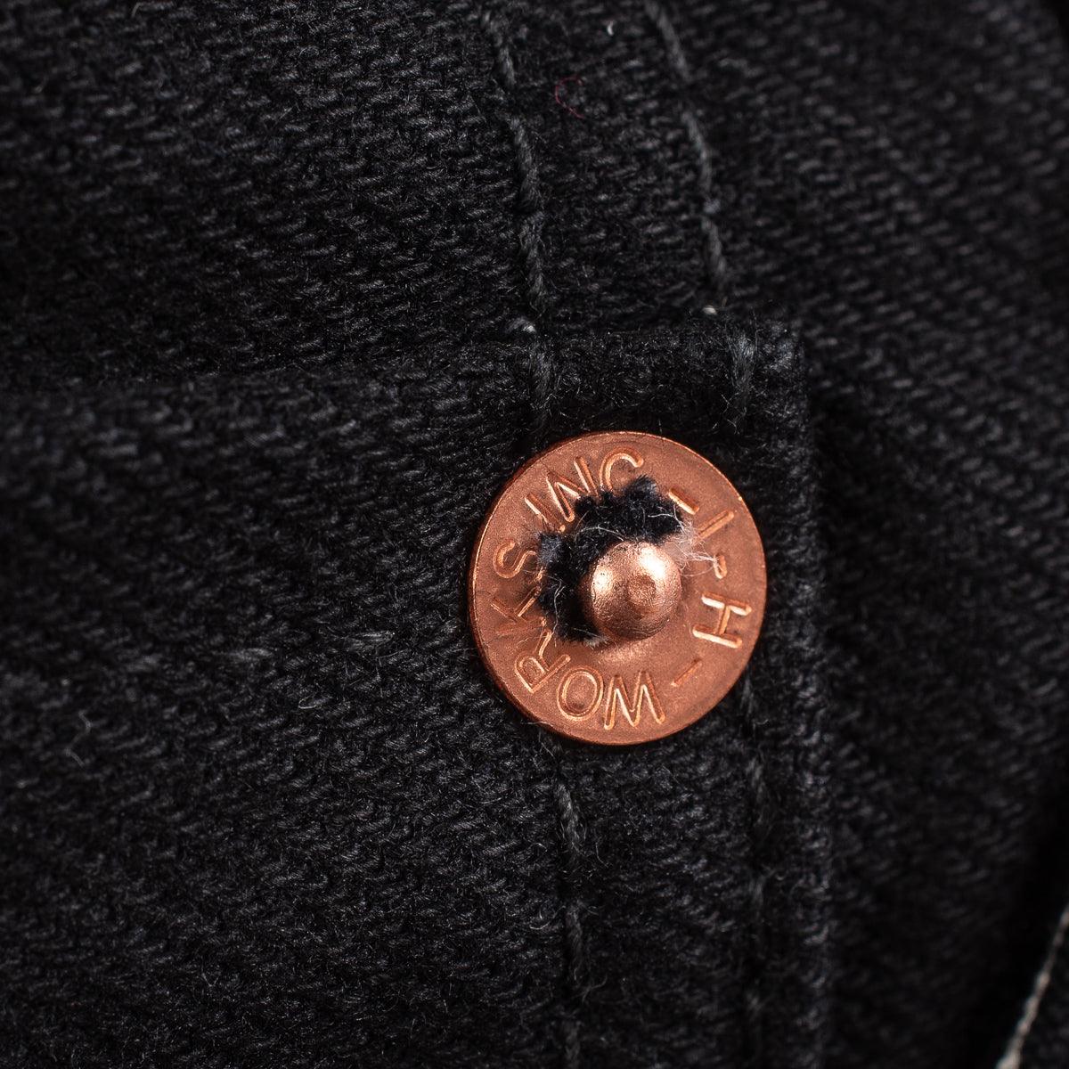 IH-777S-142BB - 14oz Selvedge Denim Slim Tapered Jeans - Black/Black - Image 11