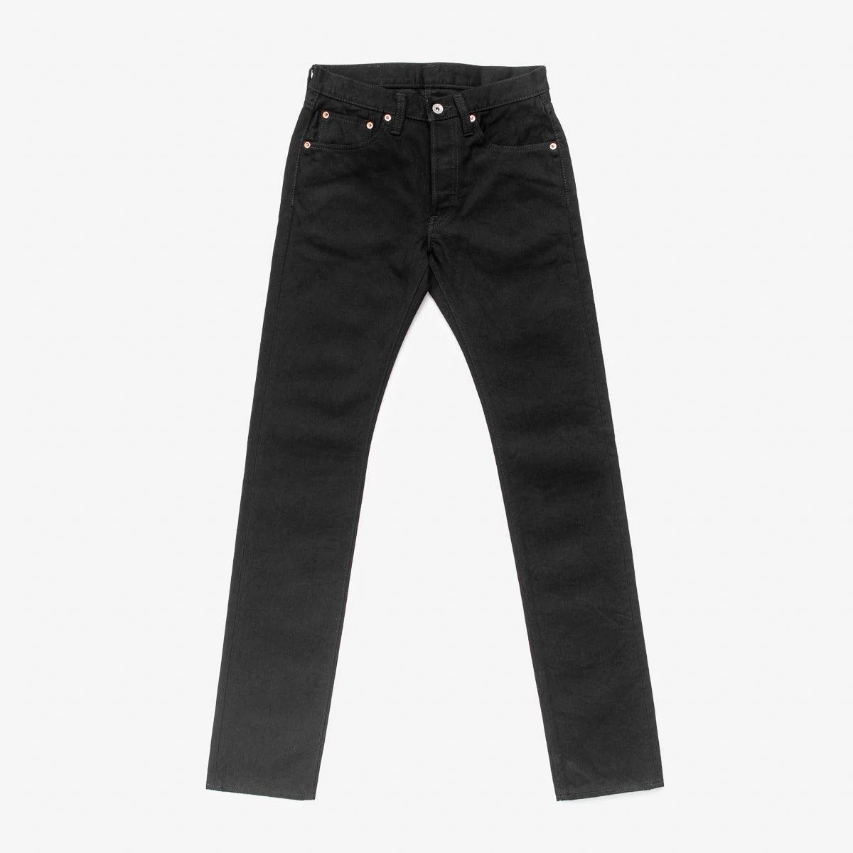 IH-777S-142BB - 14oz Selvedge Denim Slim Tapered Jeans - Black/Black - Image 6