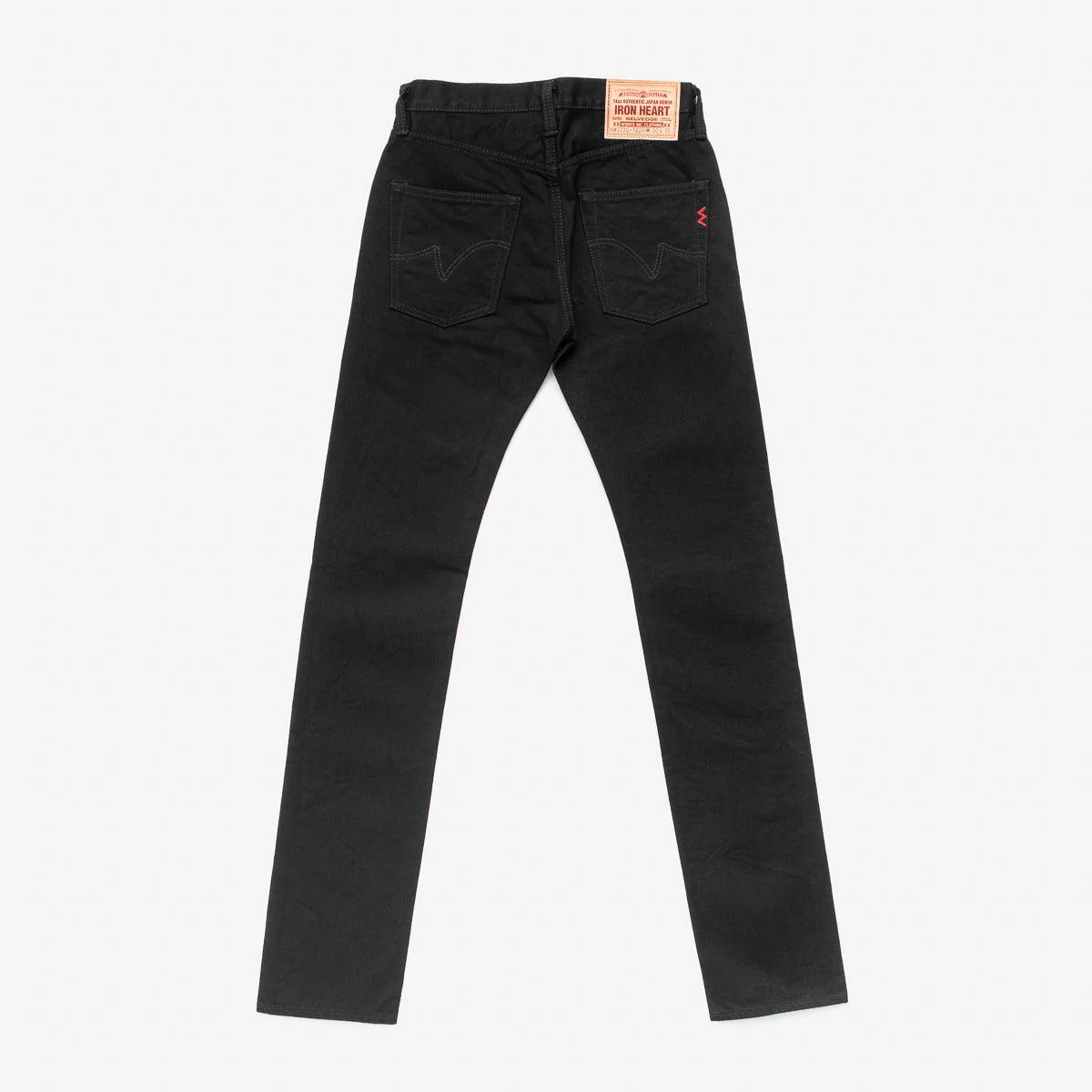 IH-777S-142BB - 14oz Selvedge Denim Slim Tapered Jeans - Black/Black - Image 7