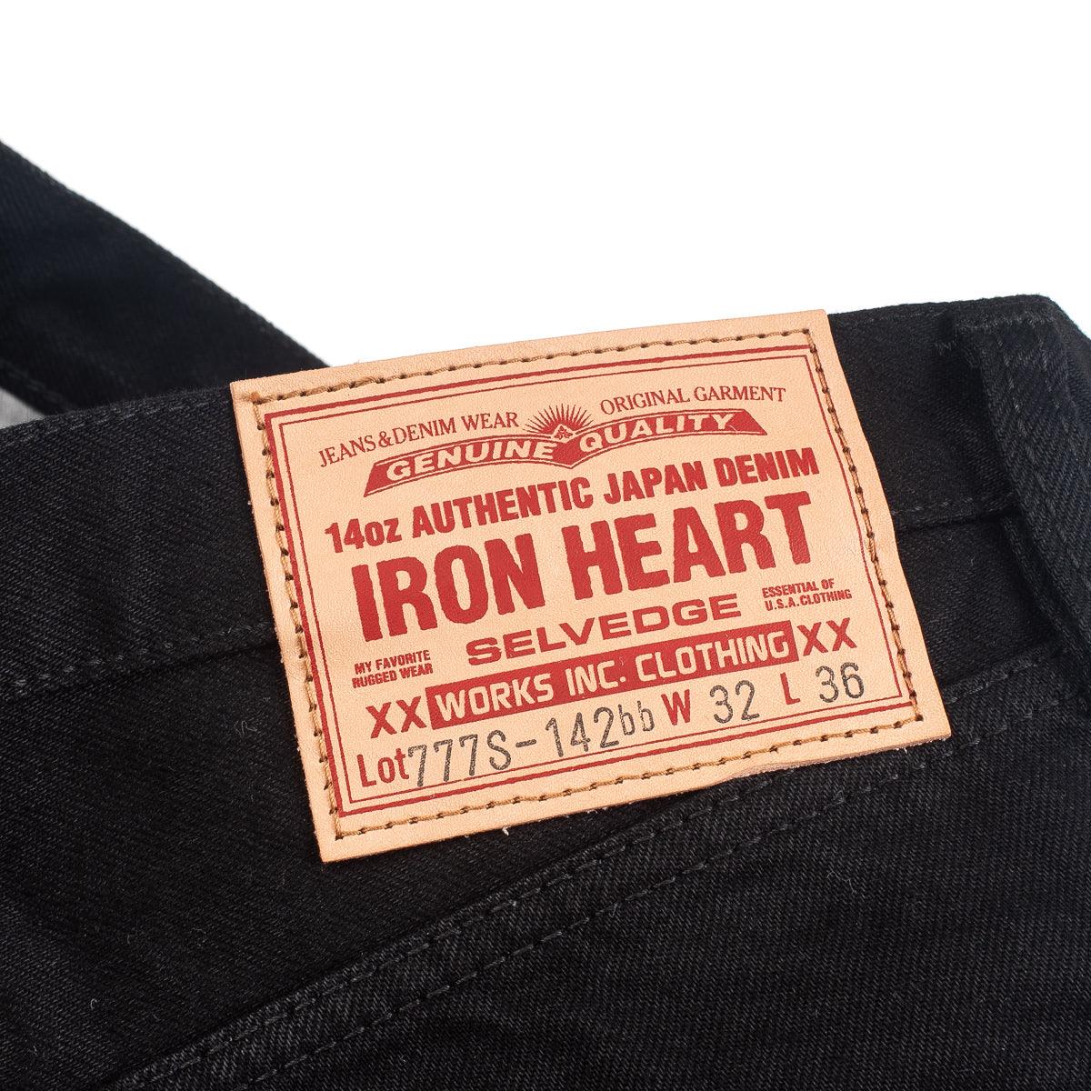 IH-777S-142BB - 14oz Selvedge Denim Slim Tapered Jeans - Black/Black - Image 9