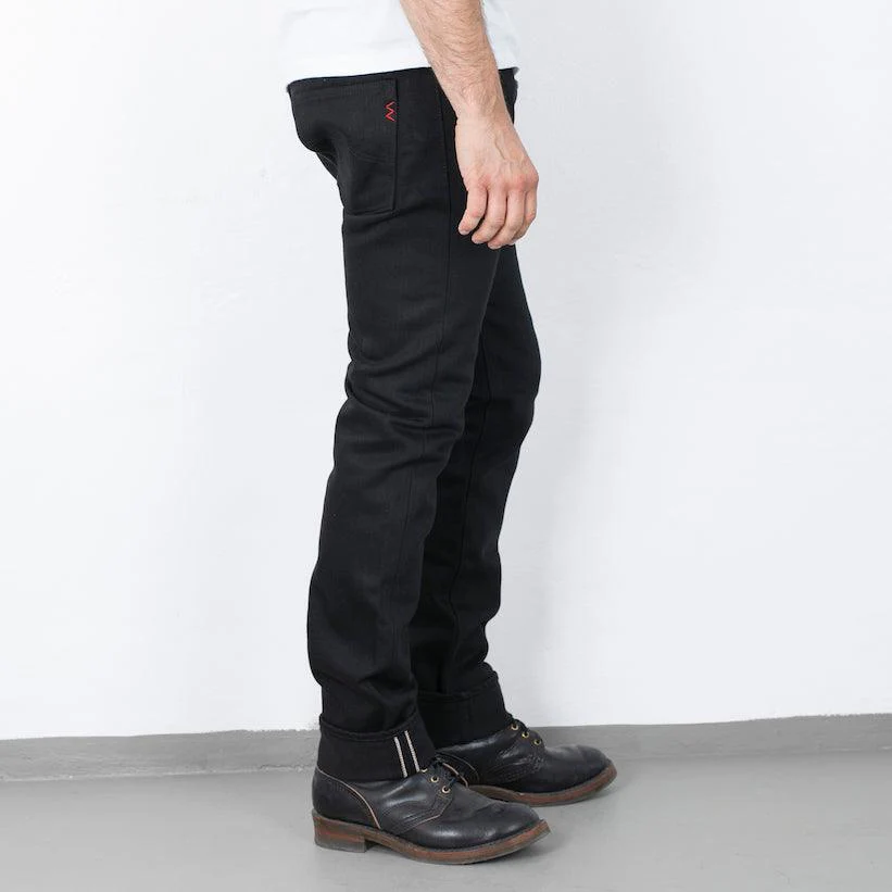 IH-777S-SB - 21oz Selvedge Denim Slim Tapered Cut Jeans - Superblack Non-Fade - Image 4