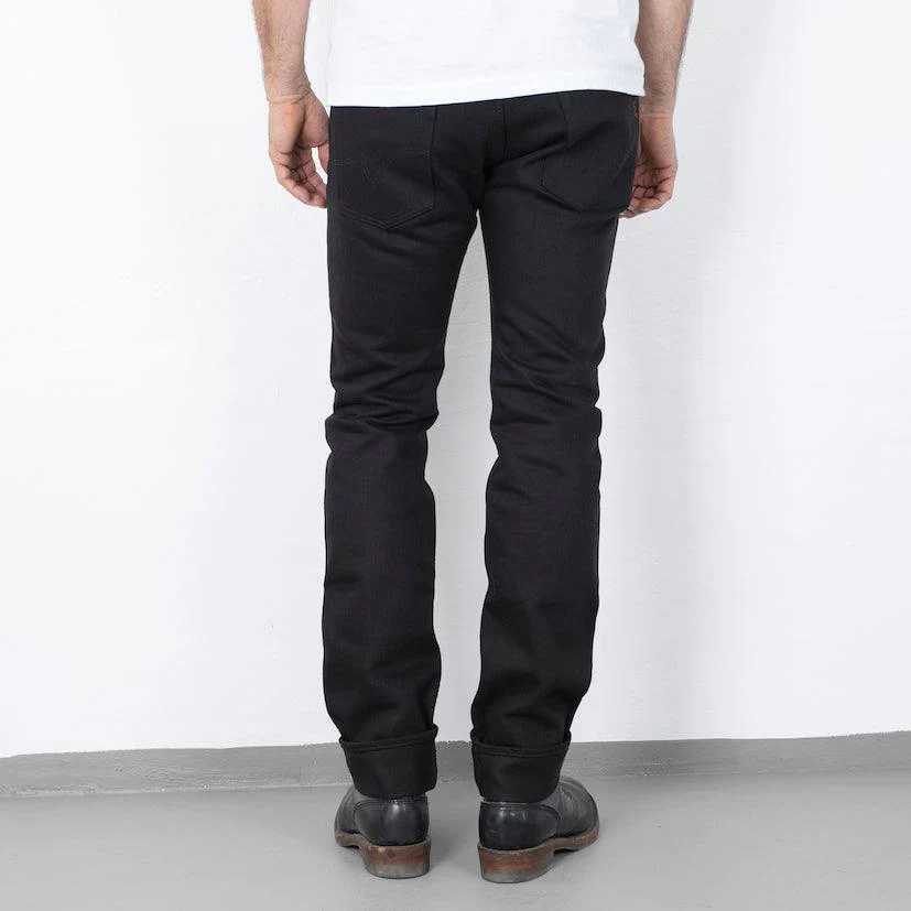IH-777S-SB - 21oz Selvedge Denim Slim Tapered Cut Jeans - Superblack Non-Fade - Image 5