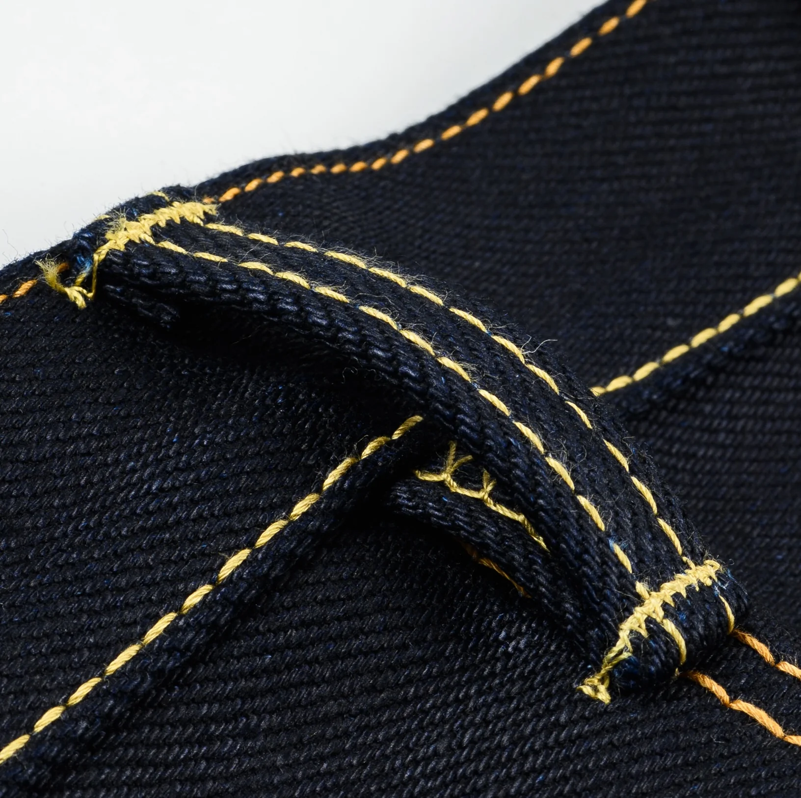 IH-888-XHSIB- 25oz Selvedge Denim Medium/High Rise Tapered Cut Jeans - Indigo/Black - Image 10