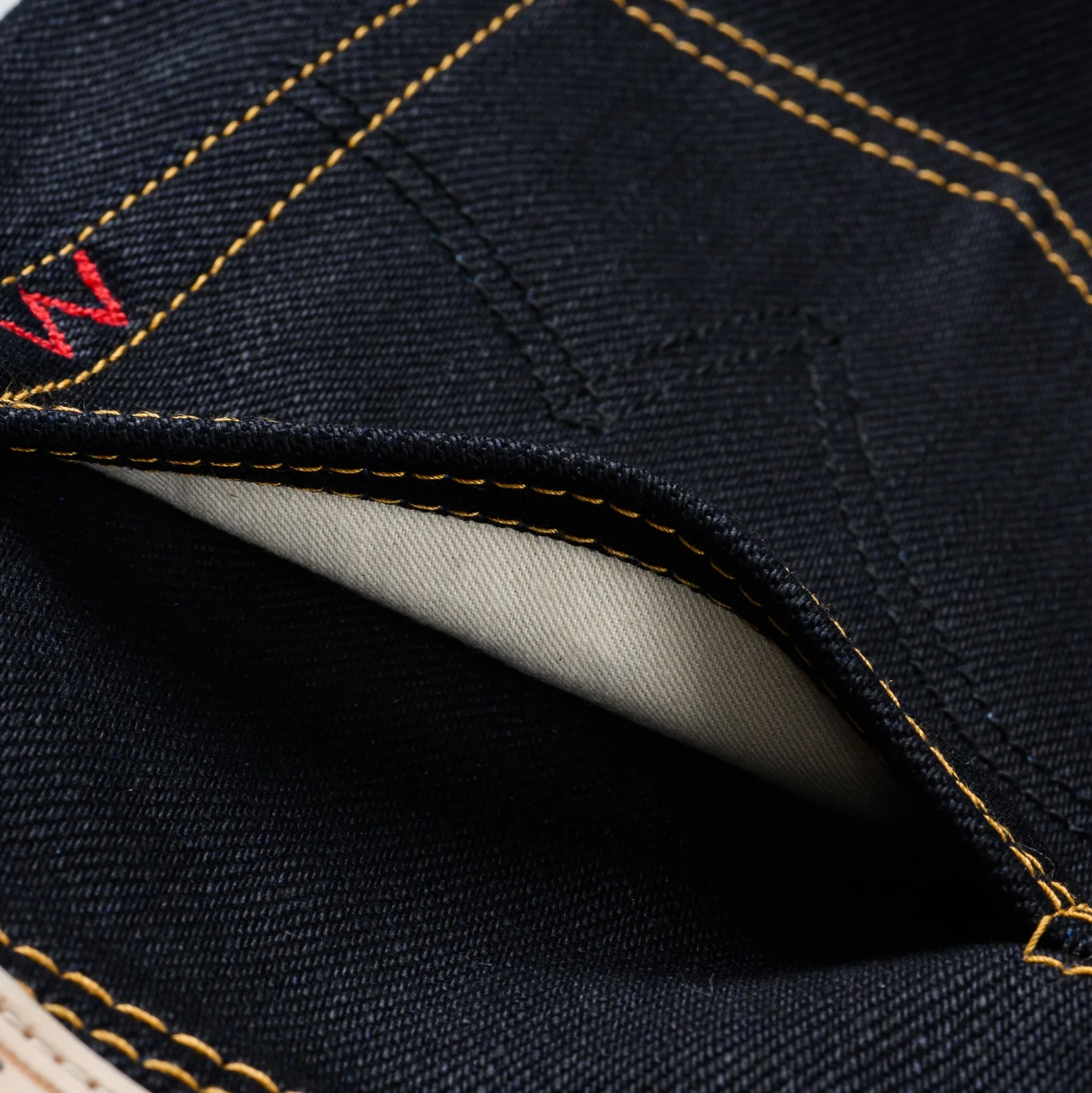 IH-888-XHSIB- 25oz Selvedge Denim Medium/High Rise Tapered Cut Jeans - Indigo/Black - Image 11