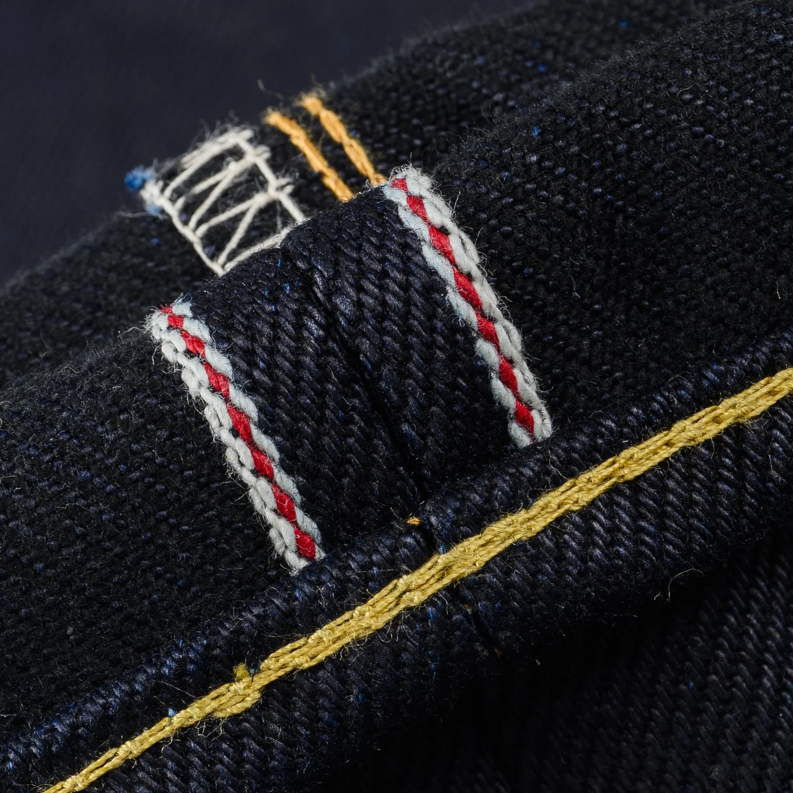 IH-888-XHSIB- 25oz Selvedge Denim Medium/High Rise Tapered Cut Jeans - Indigo/Black - Image 12