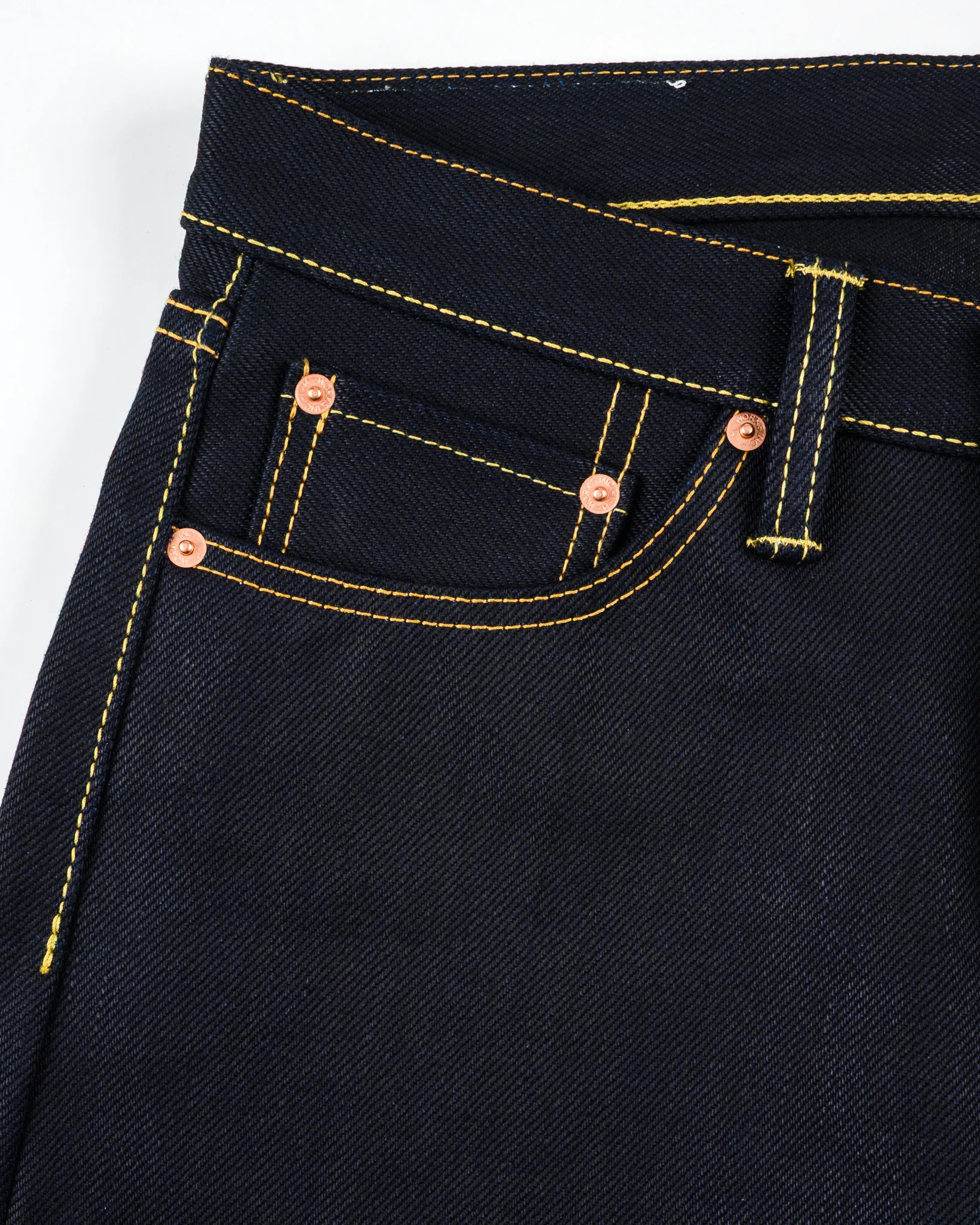 IH-888-XHSIB- 25oz Selvedge Denim Medium/High Rise Tapered Cut Jeans - Indigo/Black - Image 7