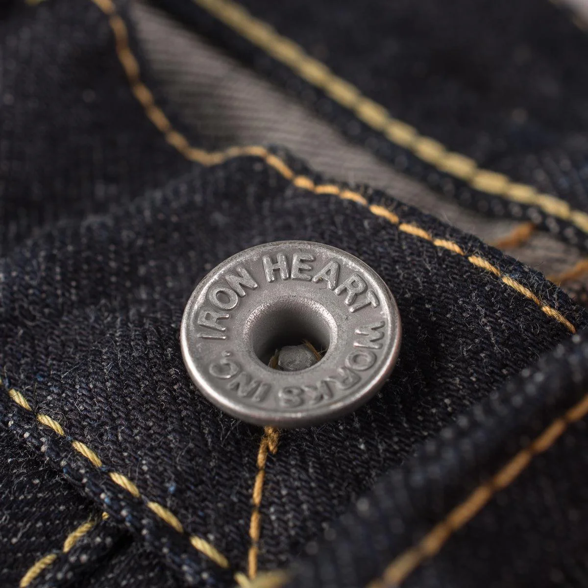 IH-888S-142 - 14oz Selvedge Denim Medium/High Rise Tapered Cut Jeans - Indigo - Image 14