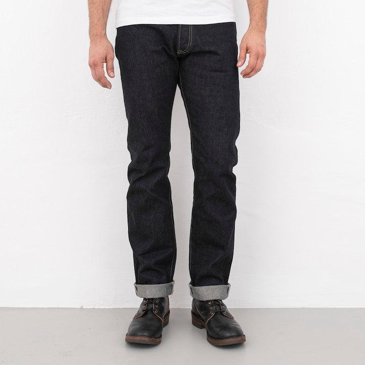 IH-888S-142 - 14oz Selvedge Denim Medium/High Rise Tapered Cut Jeans - Indigo - Image 3