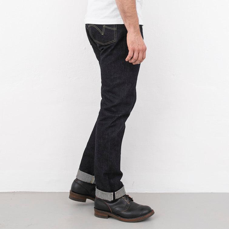 IH-888S-142 - 14oz Selvedge Denim Medium/High Rise Tapered Cut Jeans - Indigo - Image 4