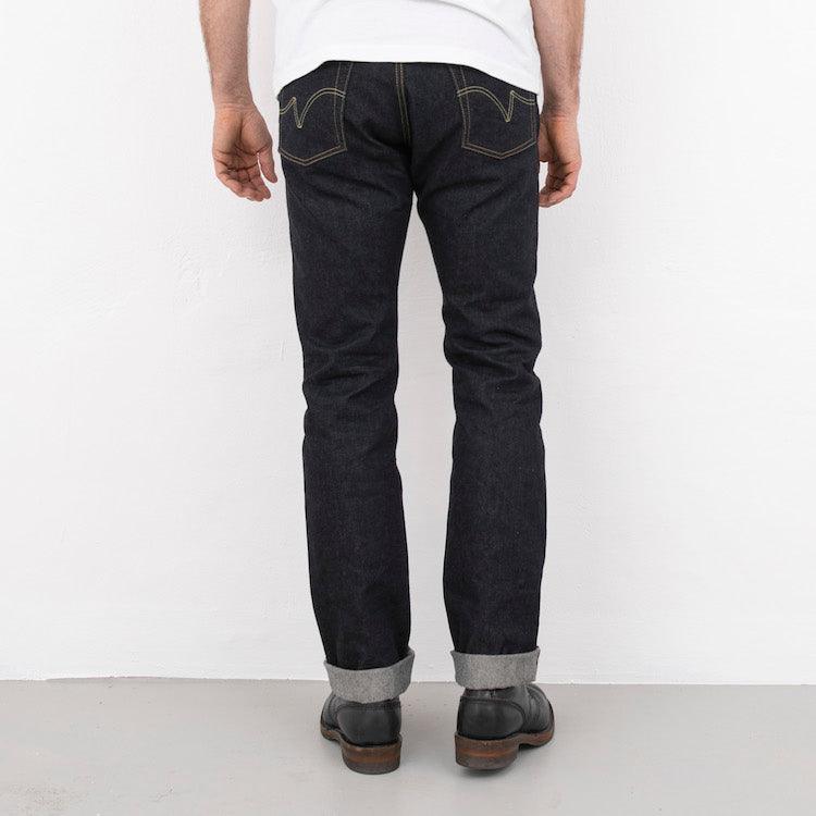 IH-888S-142 - 14oz Selvedge Denim Medium/High Rise Tapered Cut Jeans - Indigo - Image 5