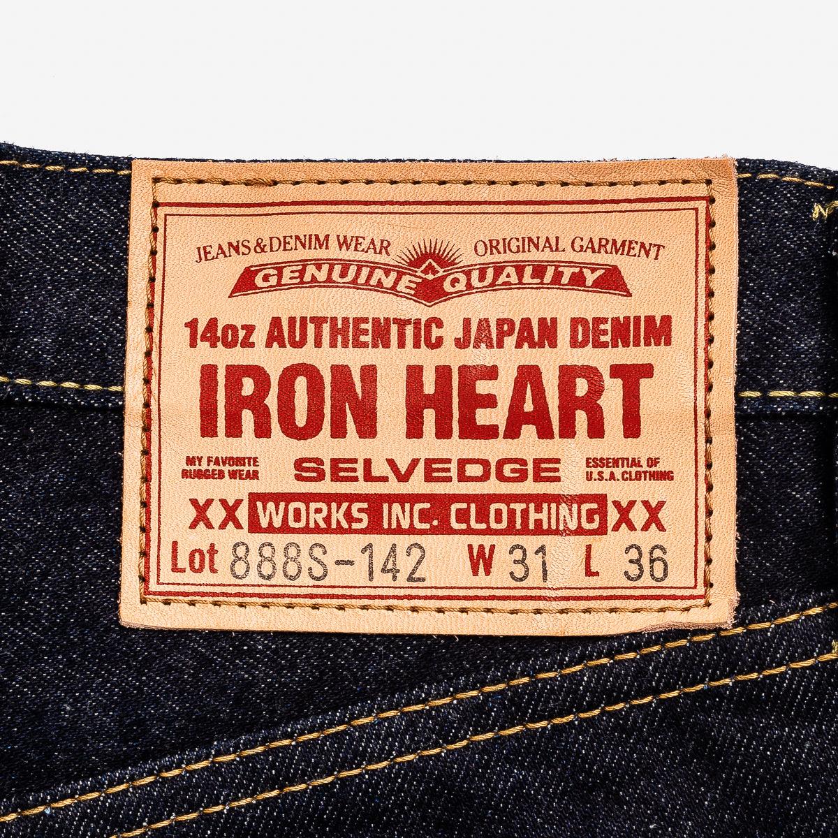 IH-888S-142 - 14oz Selvedge Denim Medium/High Rise Tapered Cut Jeans - Indigo - Image 9