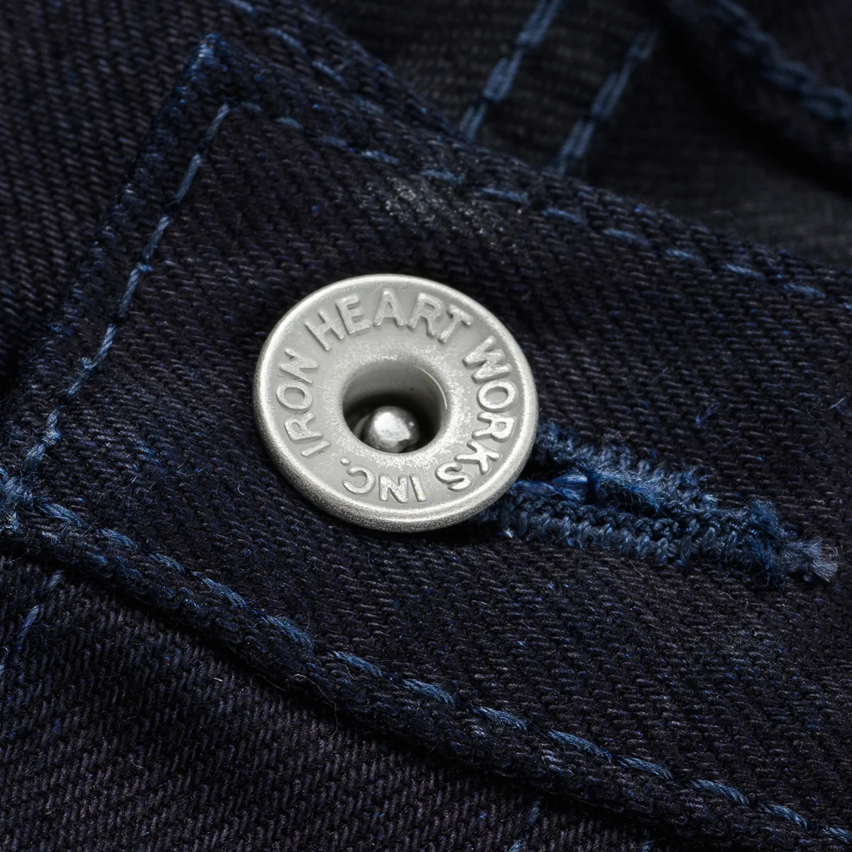 IH-888S-142IB - 14oz Selvedge Denim Medium/High Rise Tapered Jeans - Indigo/Black - Image 8