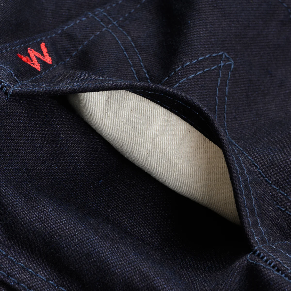 IH-888S-142IB - 14oz Selvedge Denim Medium/High Rise Tapered Jeans - Indigo/Black - Image 9