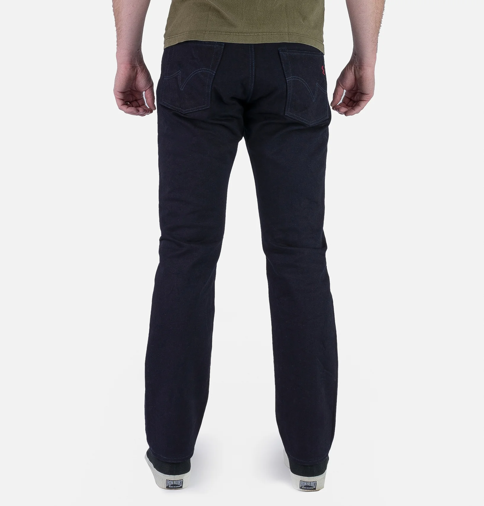 IH-888S-14II - 14oz Selvedge Denim Medium/High Rise Tapered Jeans - Indigo/Indigo - Image 3