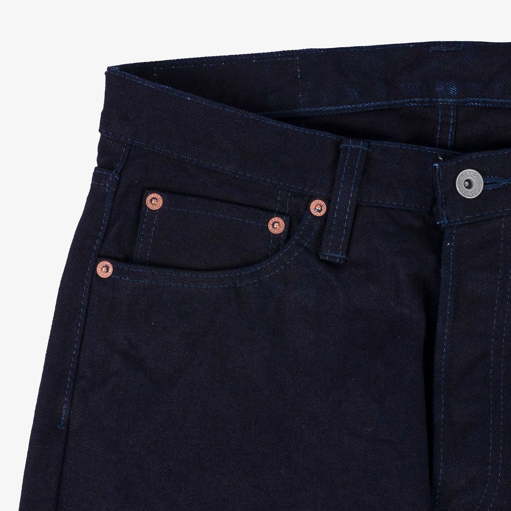 IH-888S-14II - 14oz Selvedge Denim Medium/High Rise Tapered Jeans - Indigo/Indigo - Image 7
