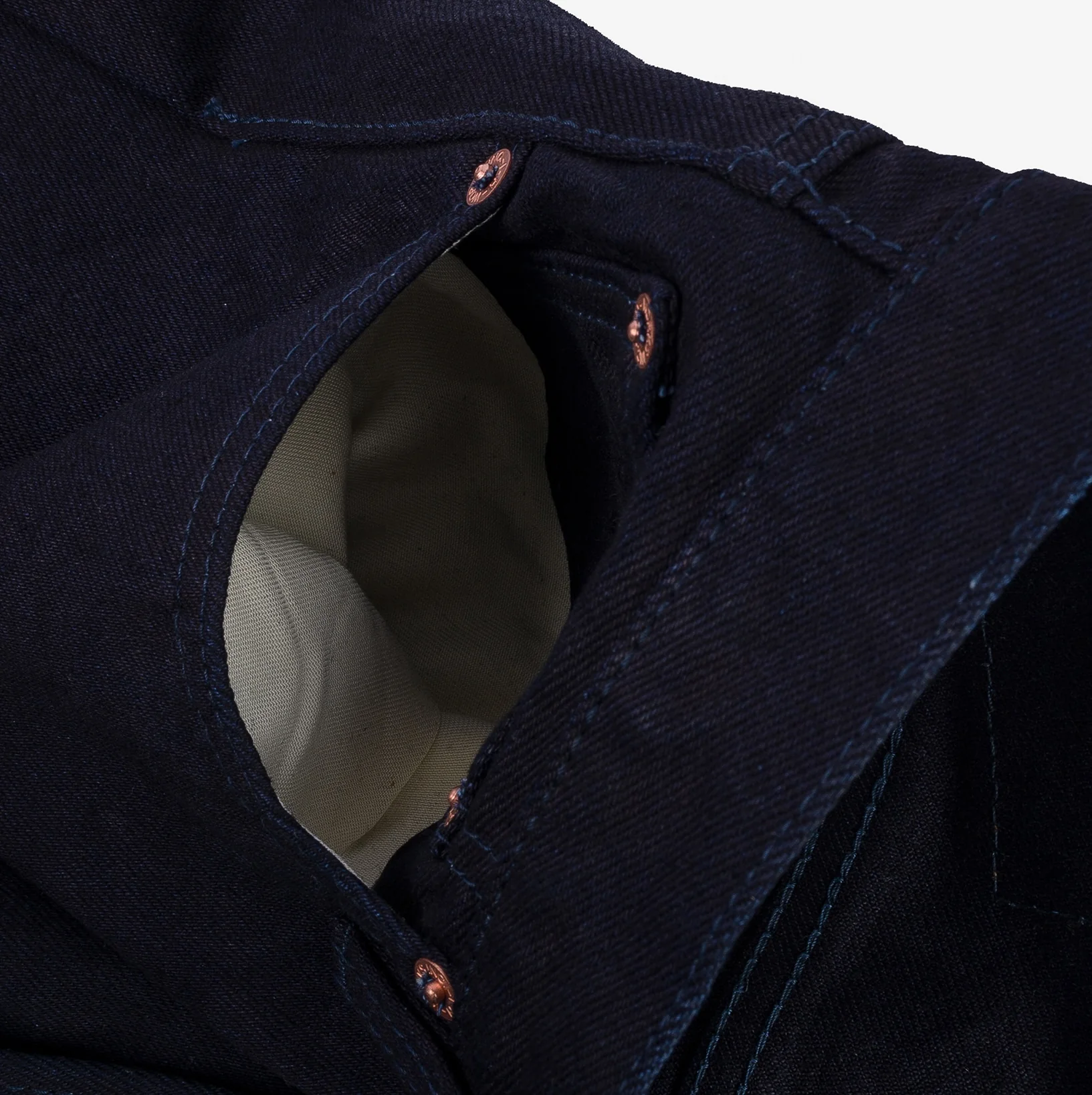 IH-888S-14II - 14oz Selvedge Denim Medium/High Rise Tapered Jeans - Indigo/Indigo - Image 9