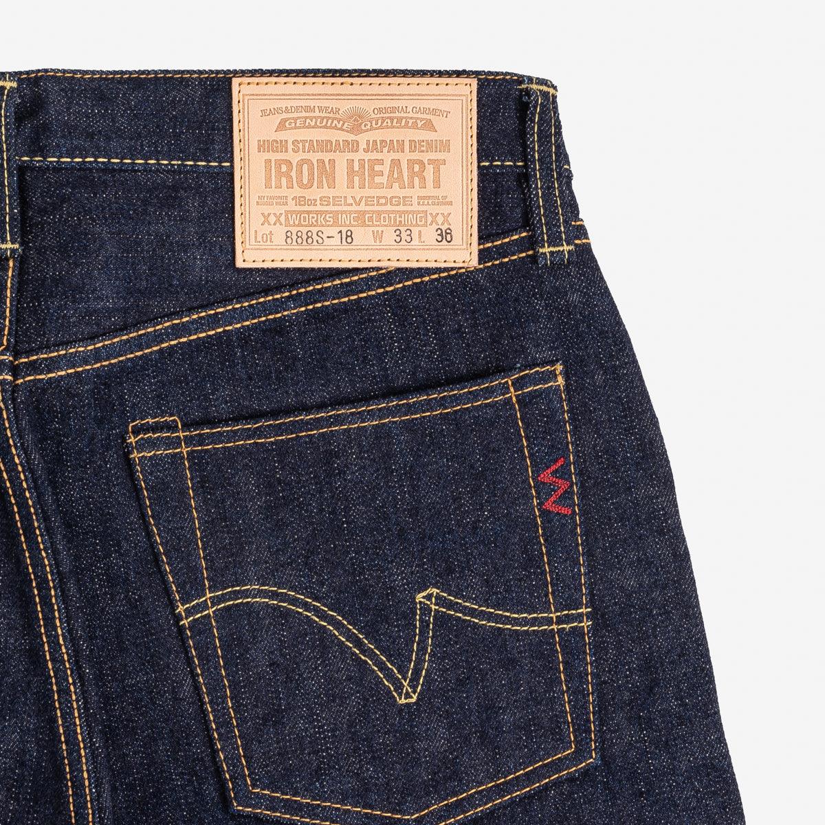IH-888S-18 - 18oz Vintage Selvedge Denim Medium/High Rise Tapered Cut Jeans - Indigo - Image 5