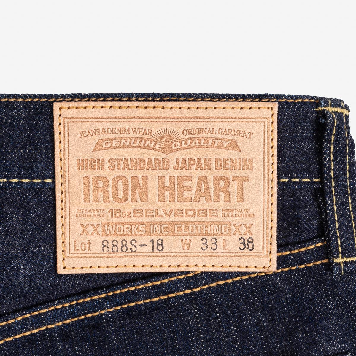 IH-888S-18 - 18oz Vintage Selvedge Denim Medium/High Rise Tapered Cut Jeans - Indigo - Image 6