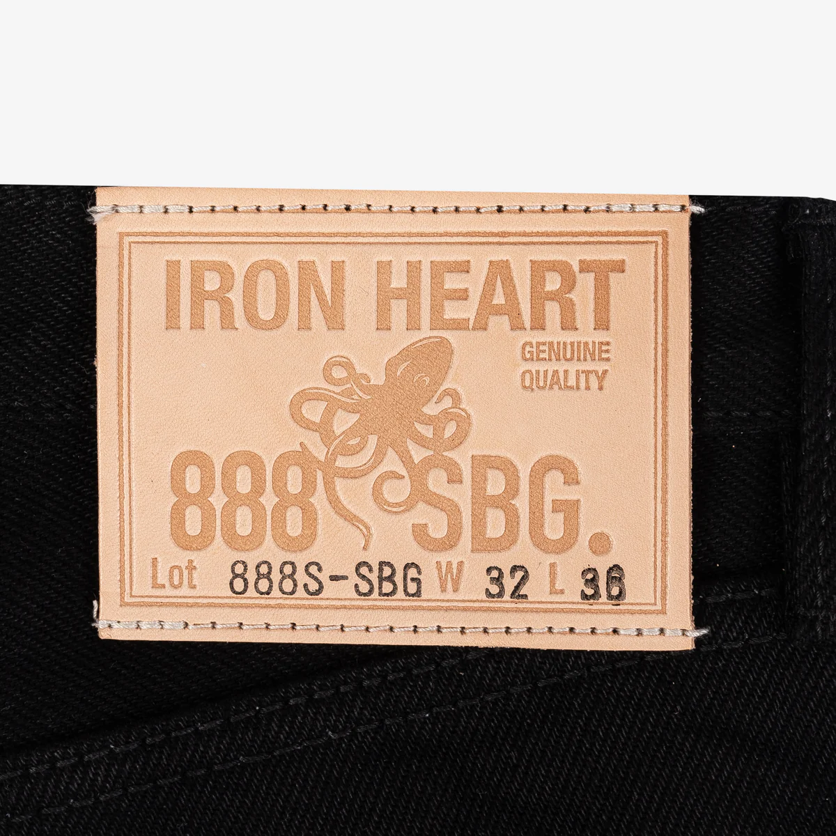 IH-888S-SBG - 21oz Selvedge Denim Medium/High Rise Tapered Jeans - Superblack (Fades To Grey) - Image 5