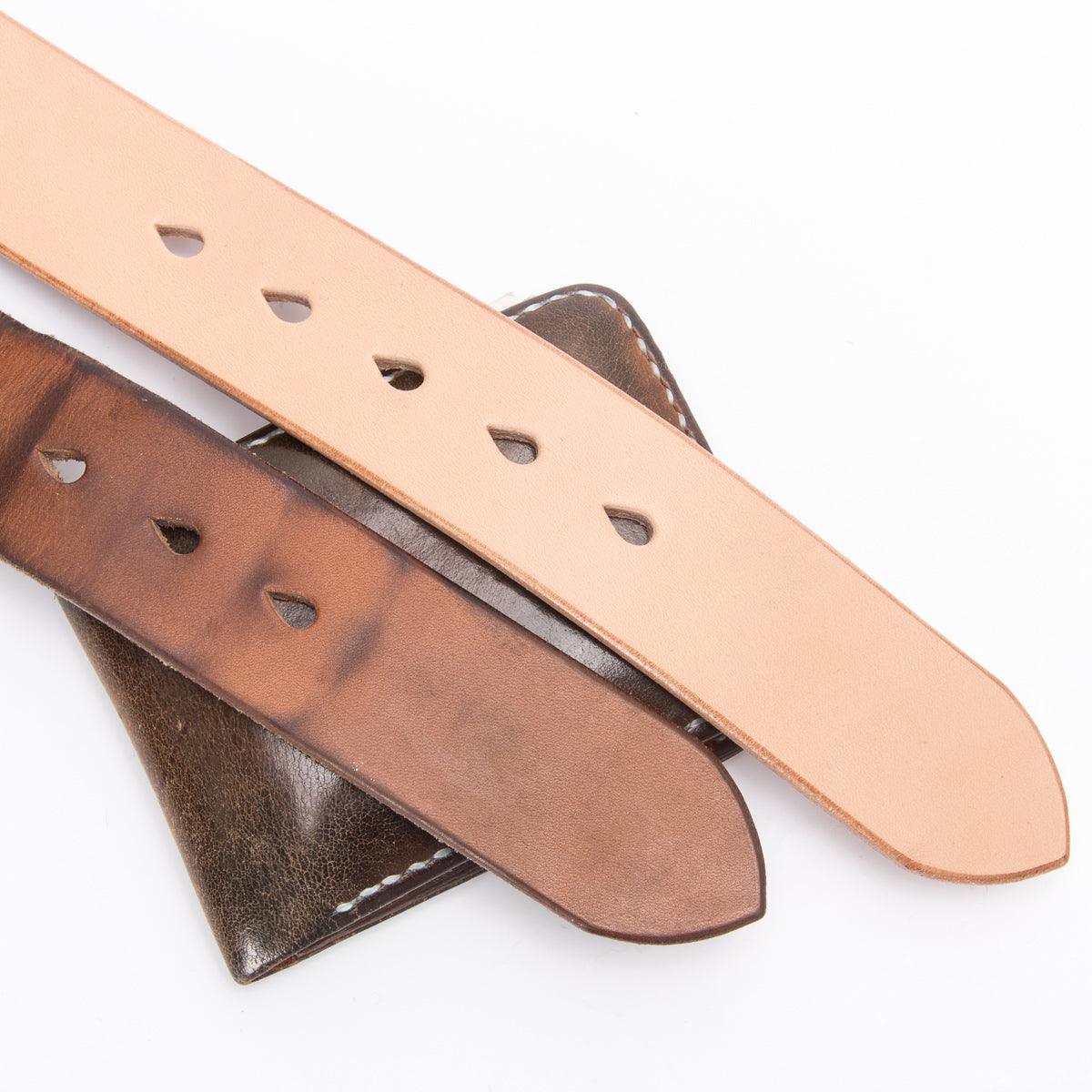 IHB-08-NAT - Heavy Duty "Tochigi" Leather Belt With Nickel Plated Garrison Buckle - Natural - Image 11