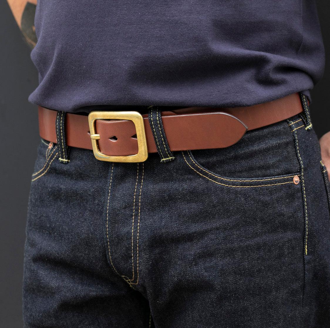 IHB-11-BRN - Heavy Duty "Tochigi" Leather Belt - Brown - Image 2