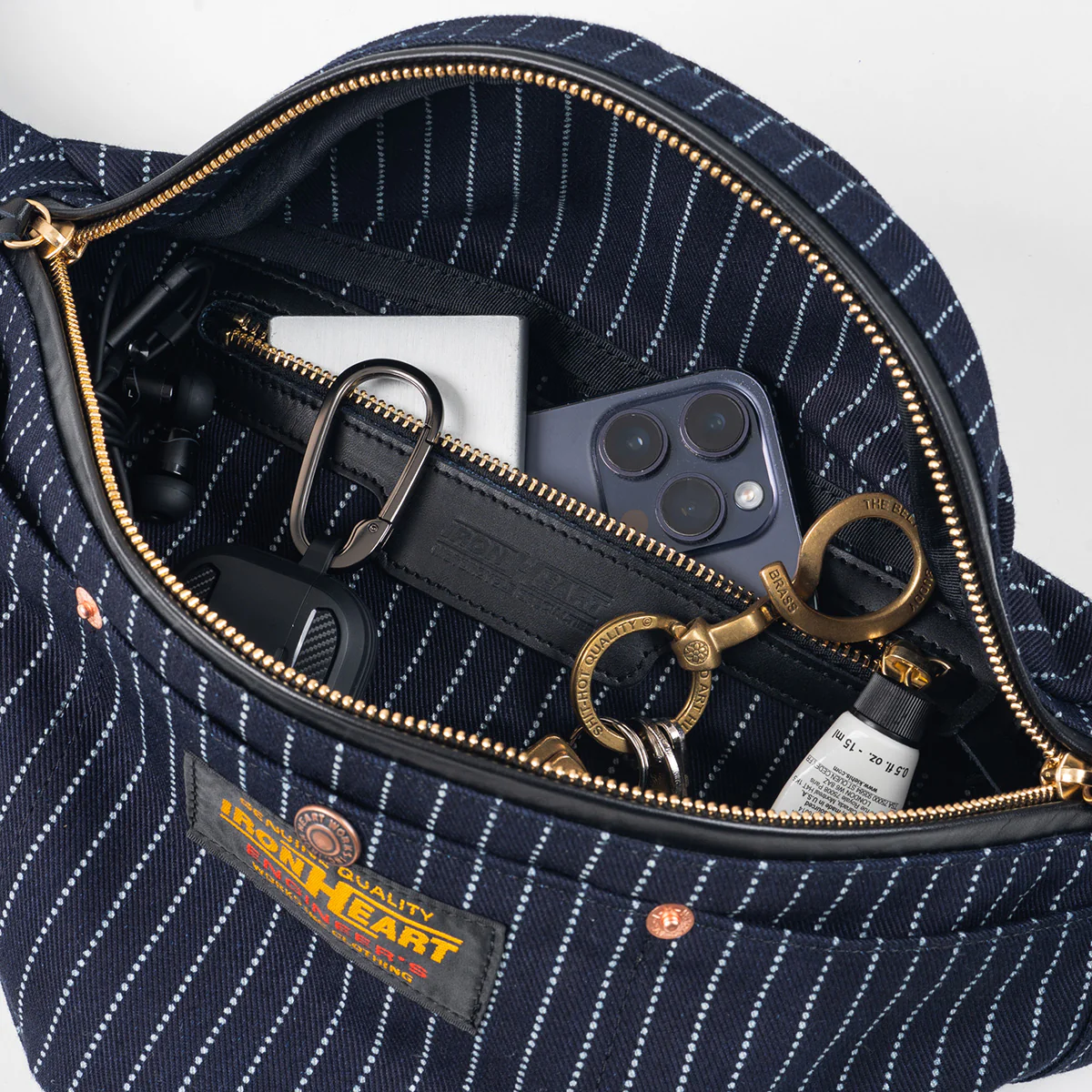 IHE-37-INDW - 12oz Wabash Waist Bag - Indigo - Image 2