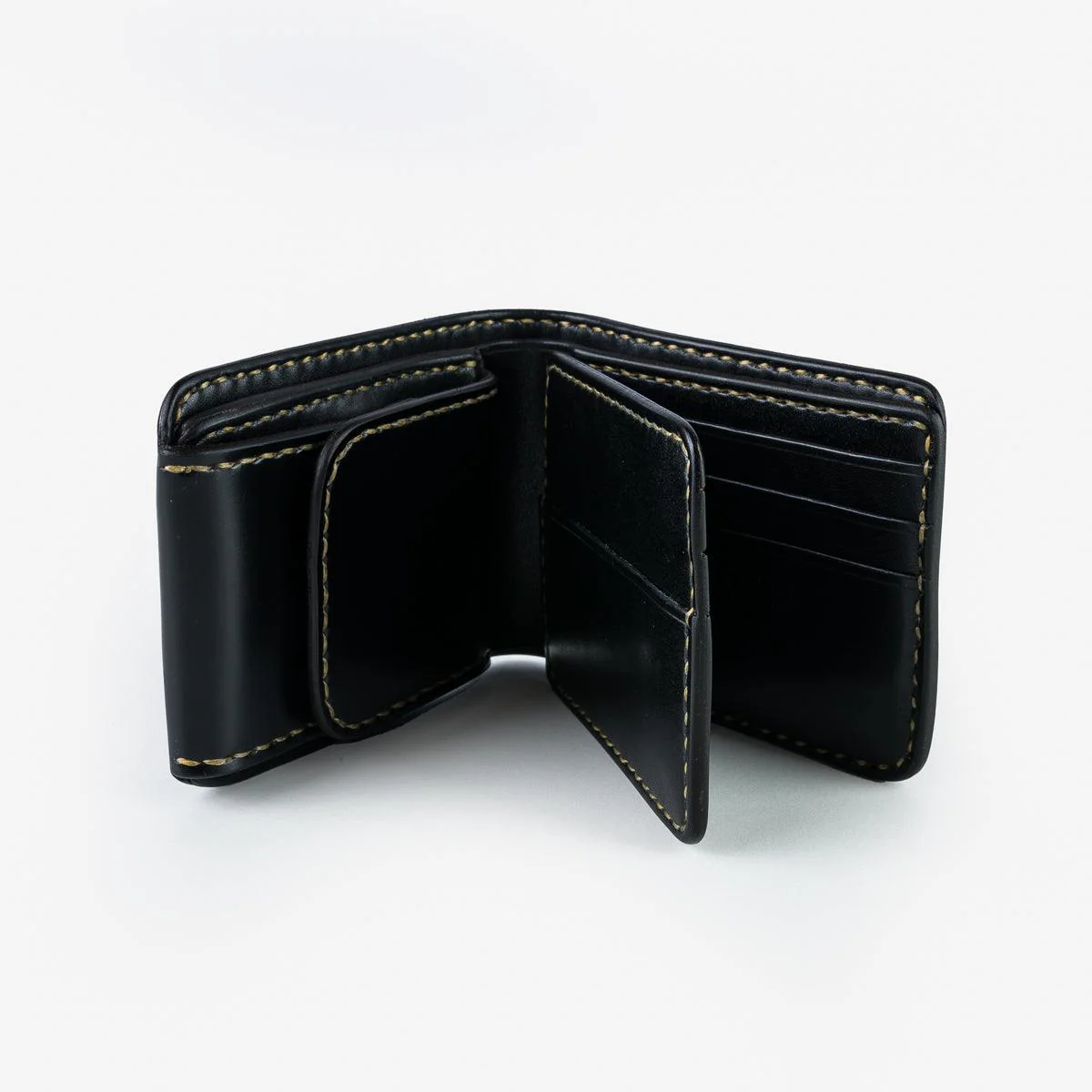 IHG-01-BLK - Small Shell Cordovan Wallet - Black - Image 2