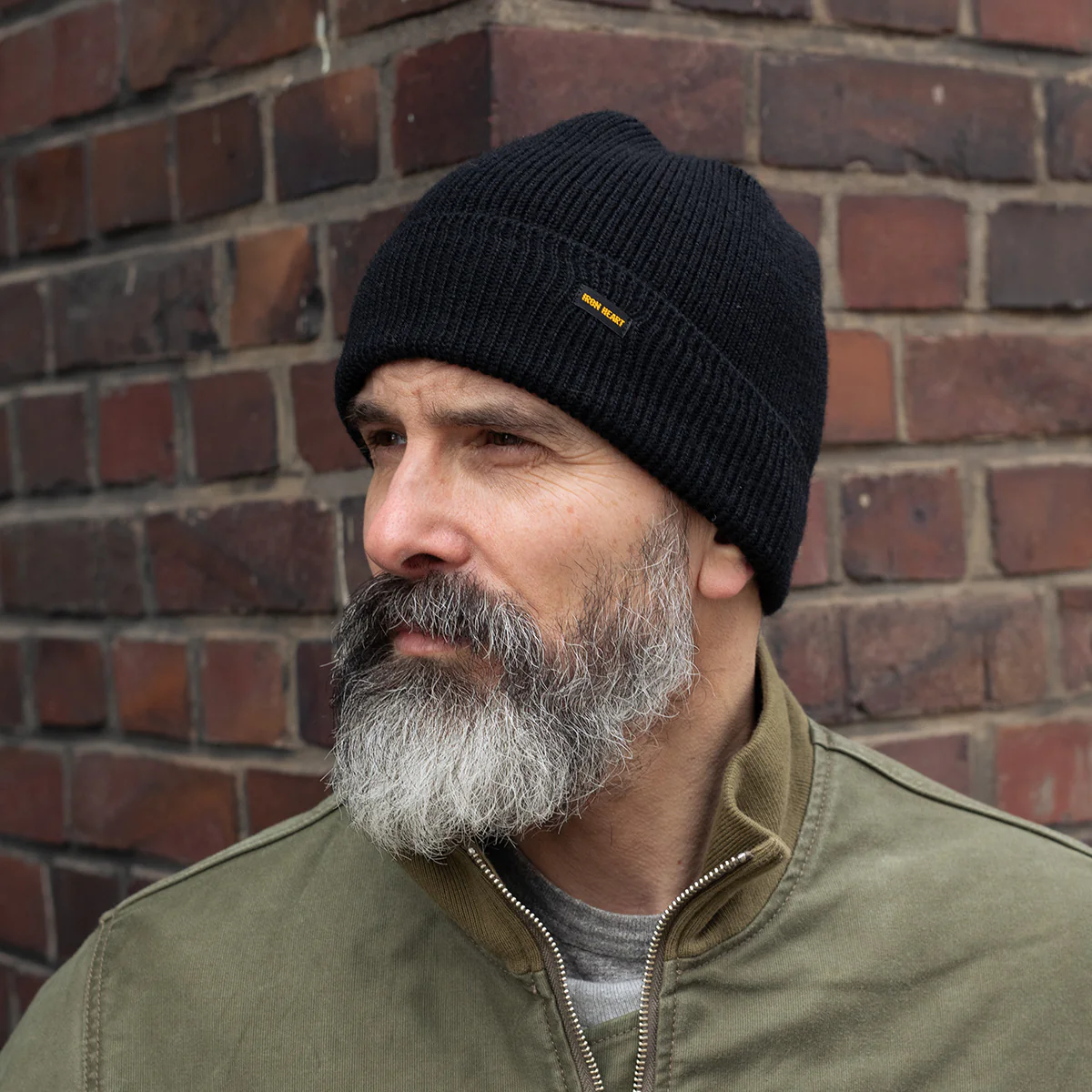 IHG-080-BLK - Wool Ribbed Beanie - Black - Image 2