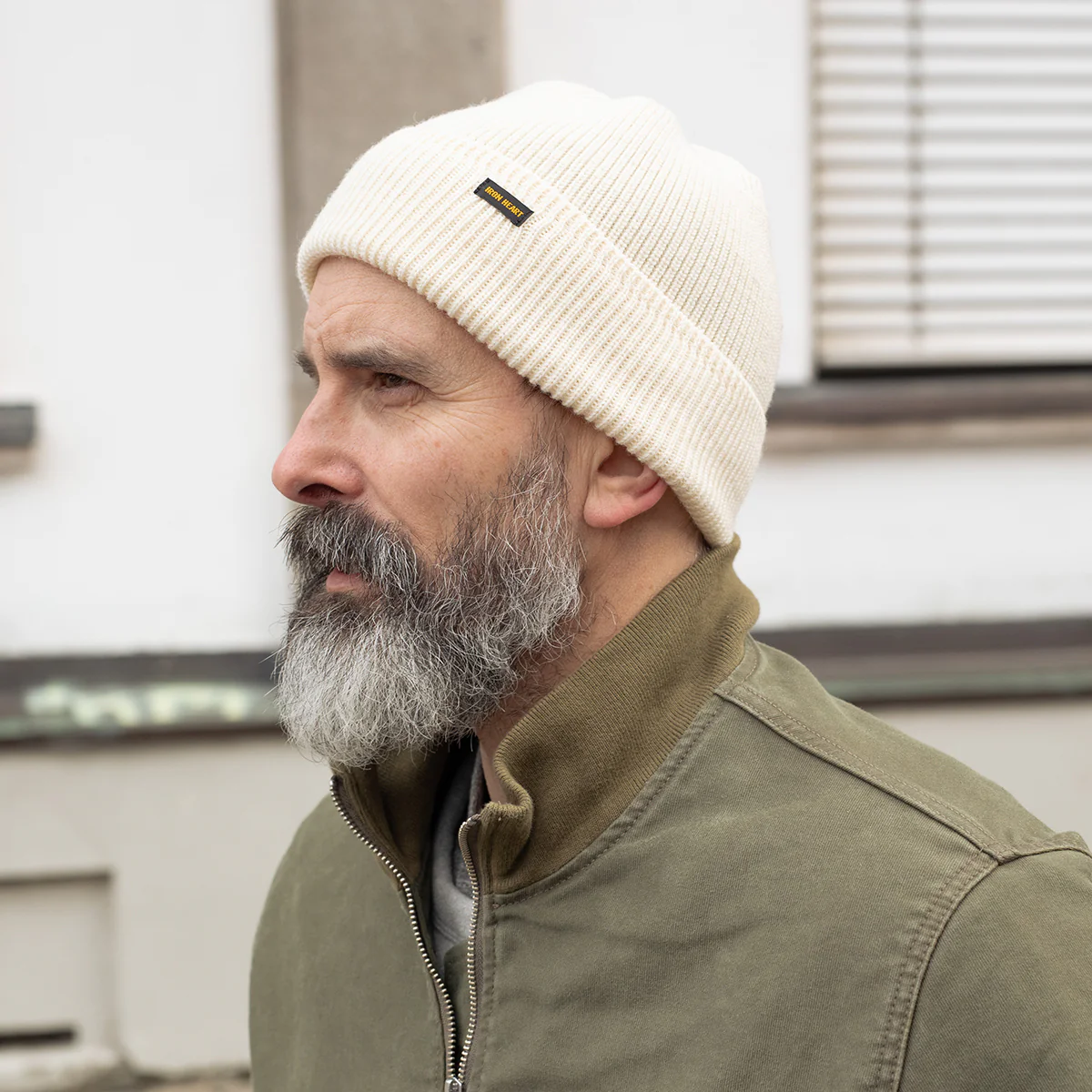 IHG-080-WHT - Wool Ribbed Beanie - White - Image 2