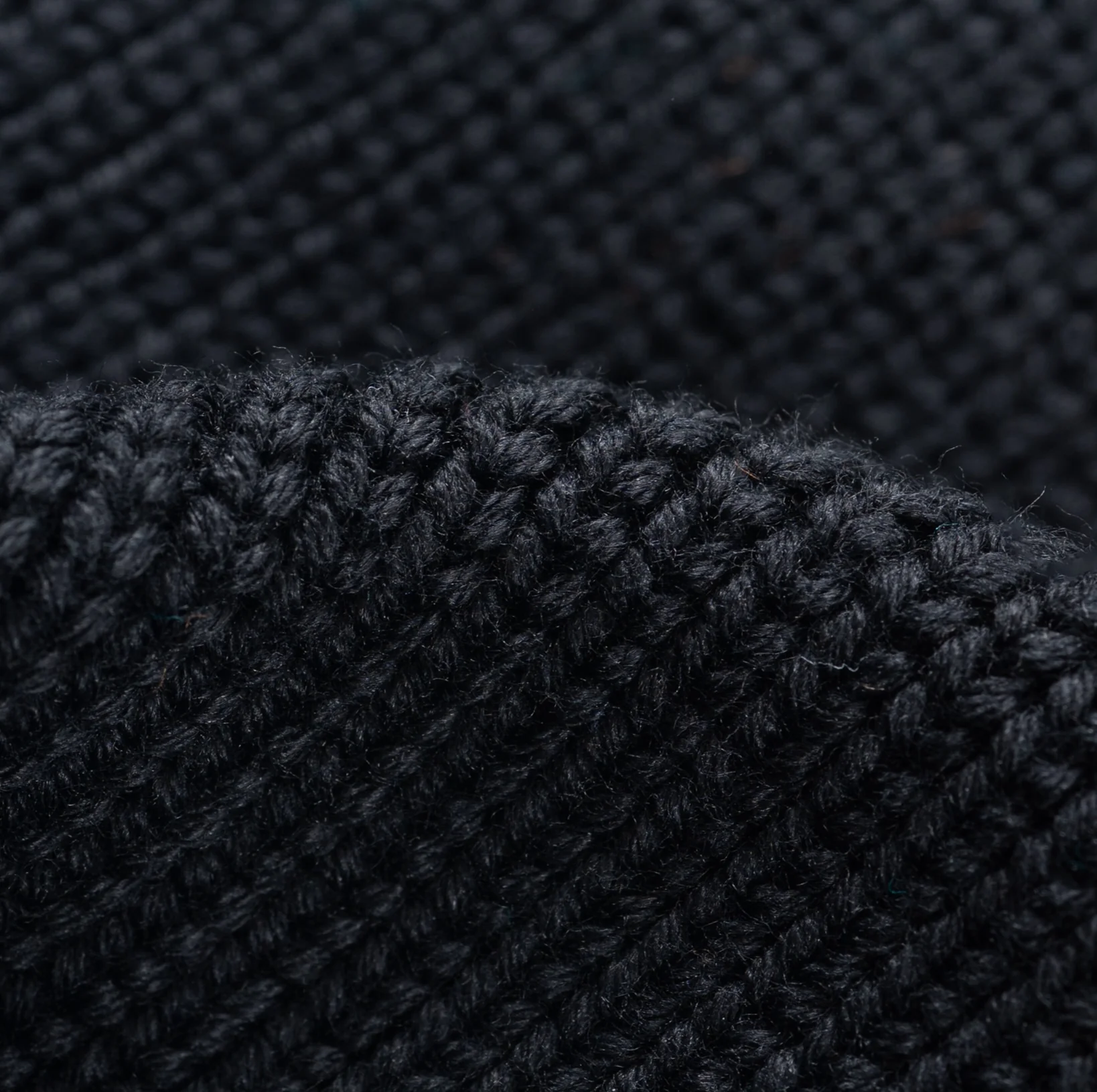 IHG-081-BLK - Cotton Ribbed Beanie - Black - Image 3