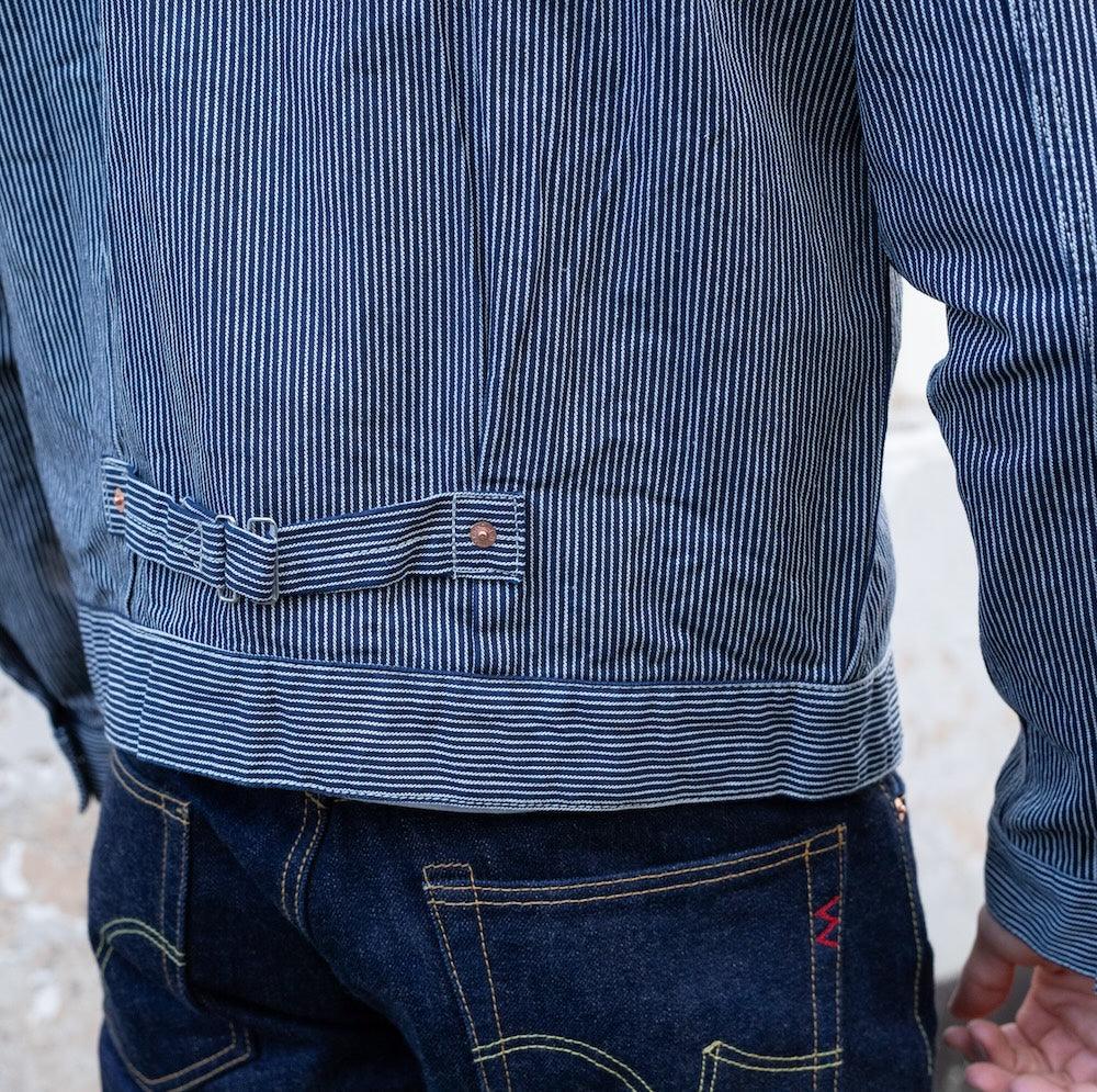 IHJ-141-IND - 10.5oz Narrow Stripe Hickory Type I - Indigo - Image 4