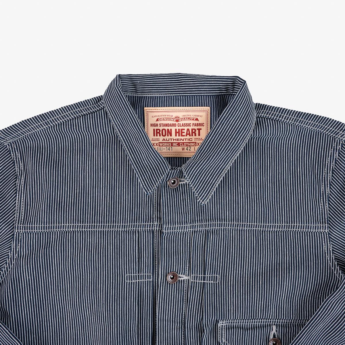 IHJ-141-IND - 10.5oz Narrow Stripe Hickory Type I - Indigo - Image 6