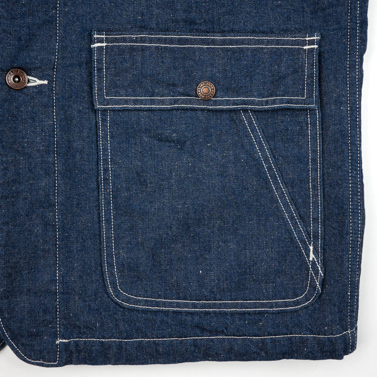IHJ-149-IND - 10oz Selvedge Denim Blanket Lined Chore Jacket - Indigo - Image 8