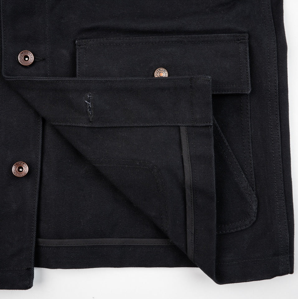 IHJ-150-BLK - 20oz Paraffin Coated Duck Chore Jacket - Black - Image 7