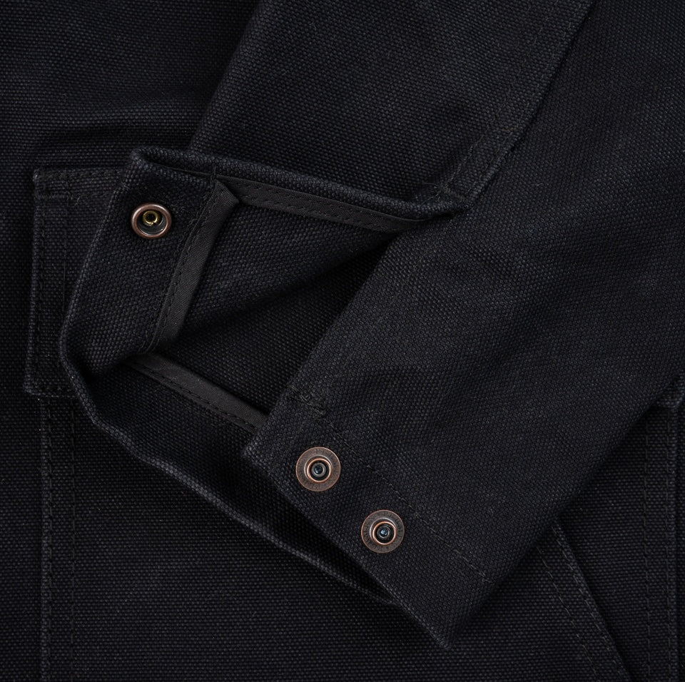 IHJ-150-BLK - 20oz Paraffin Coated Duck Chore Jacket - Black - Image 9