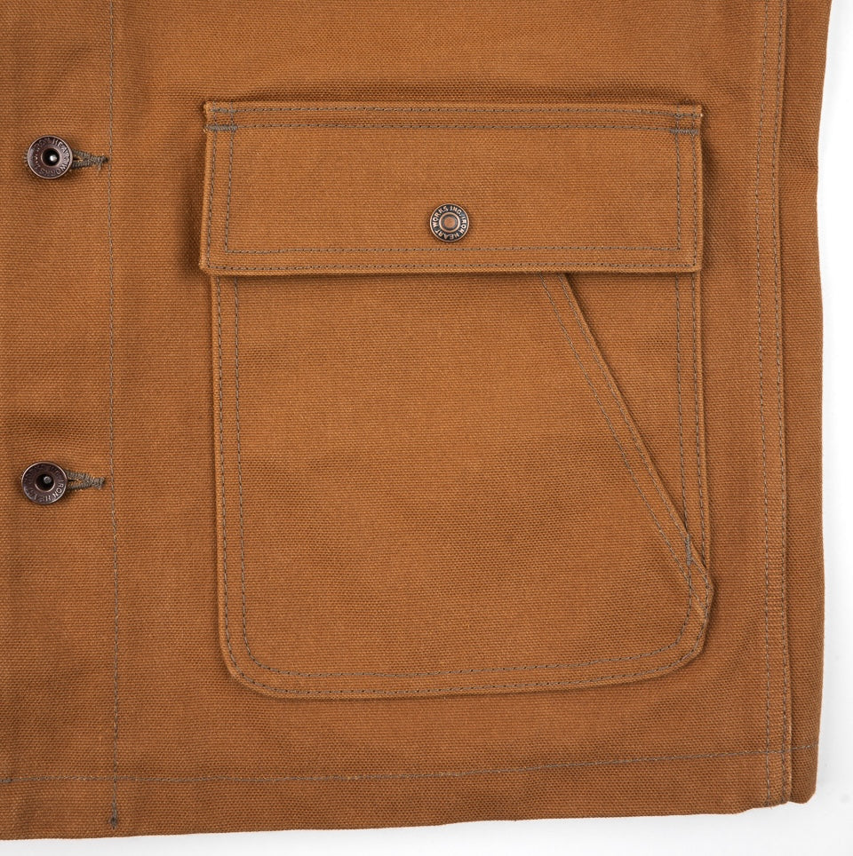 IHJ-150-BRN - 20oz Paraffin Coated Duck Chore Jacket - Brown - Image 7