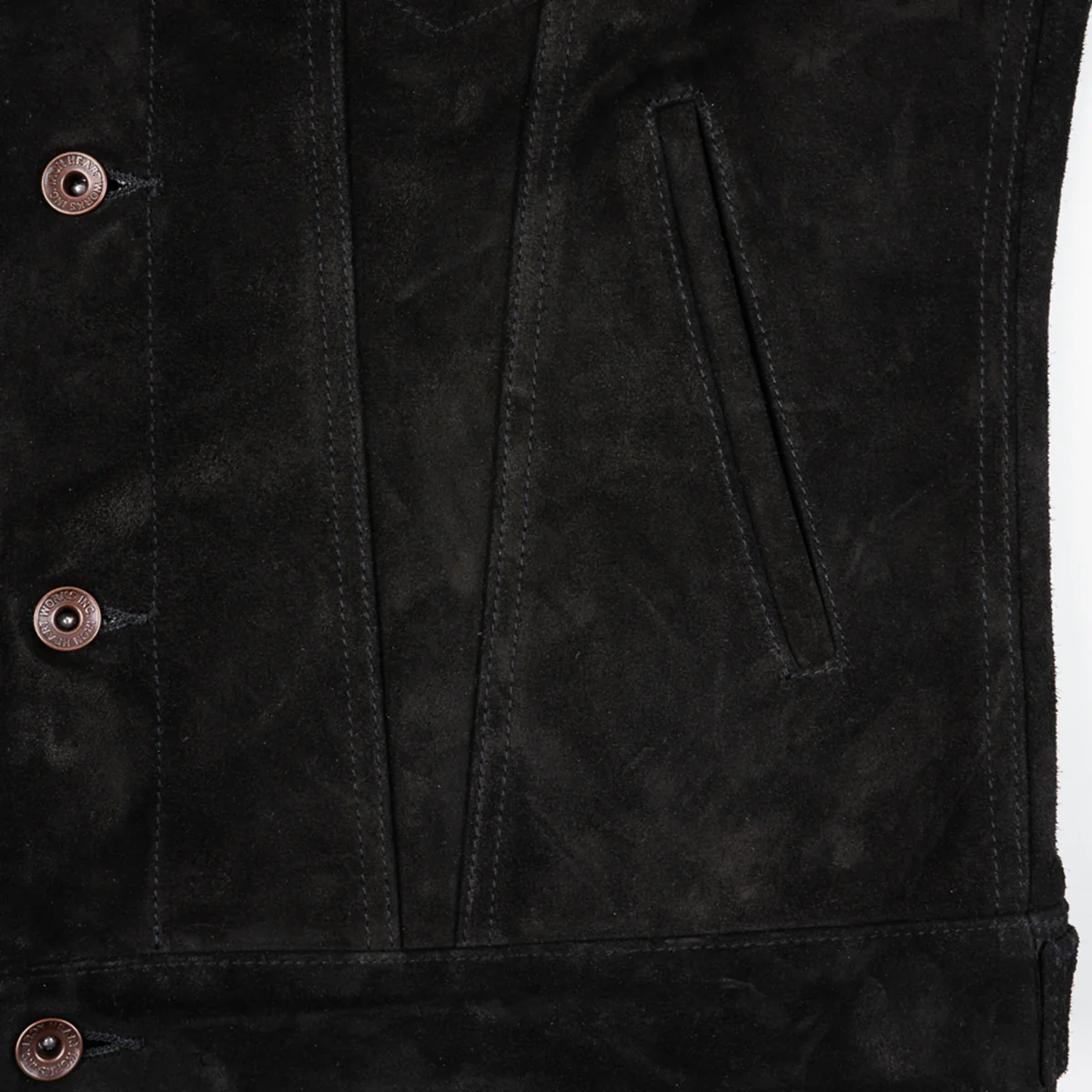 IHJ-155-BLK - Horsehide Suede Modified Type III Jacket - Black - Image 7