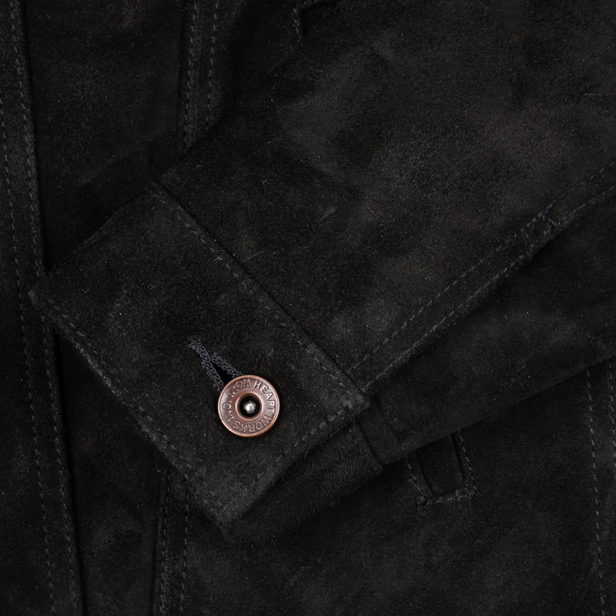 IHJ-155-BLK - Horsehide Suede Modified Type III Jacket - Black - Image 8