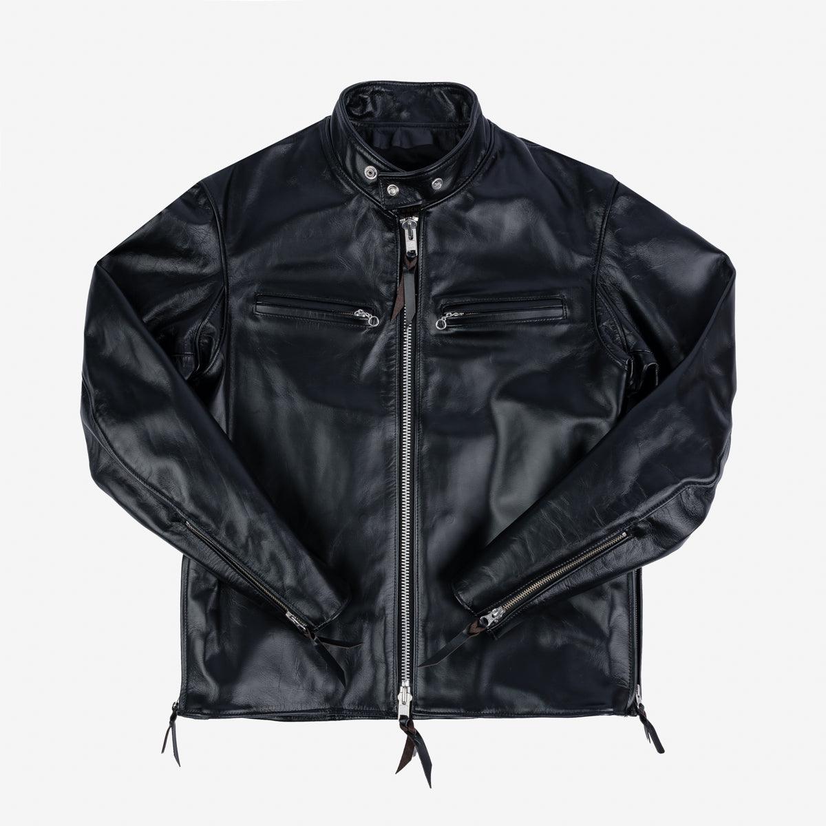 IHJ-35-BLK - Japanese Horsehide Rider’s Jacket - Black (Tea-Core Dyed)