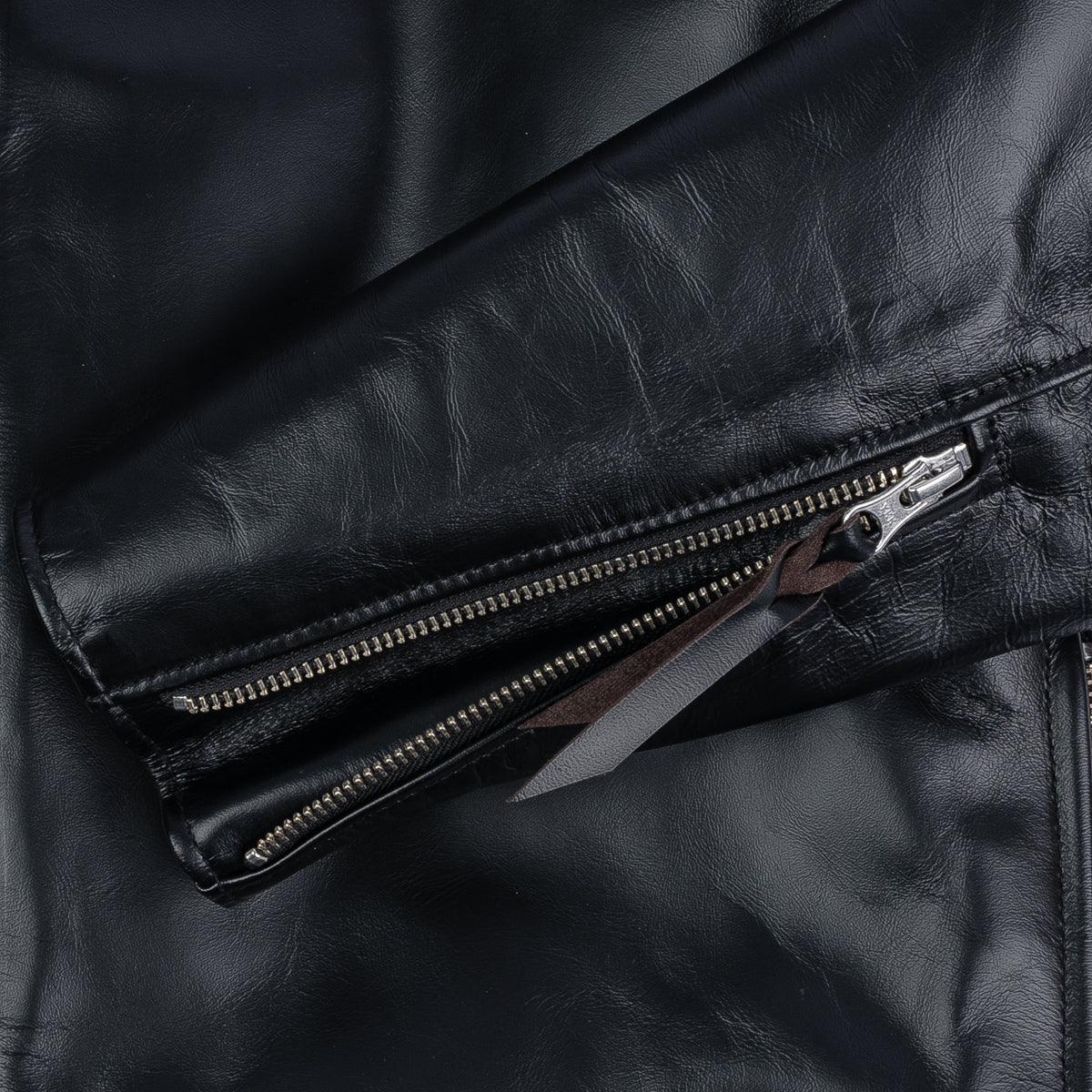 IHJ-35-BLK - Japanese Horsehide Rider’s Jacket - Black (Tea-Core Dyed) - Image 15