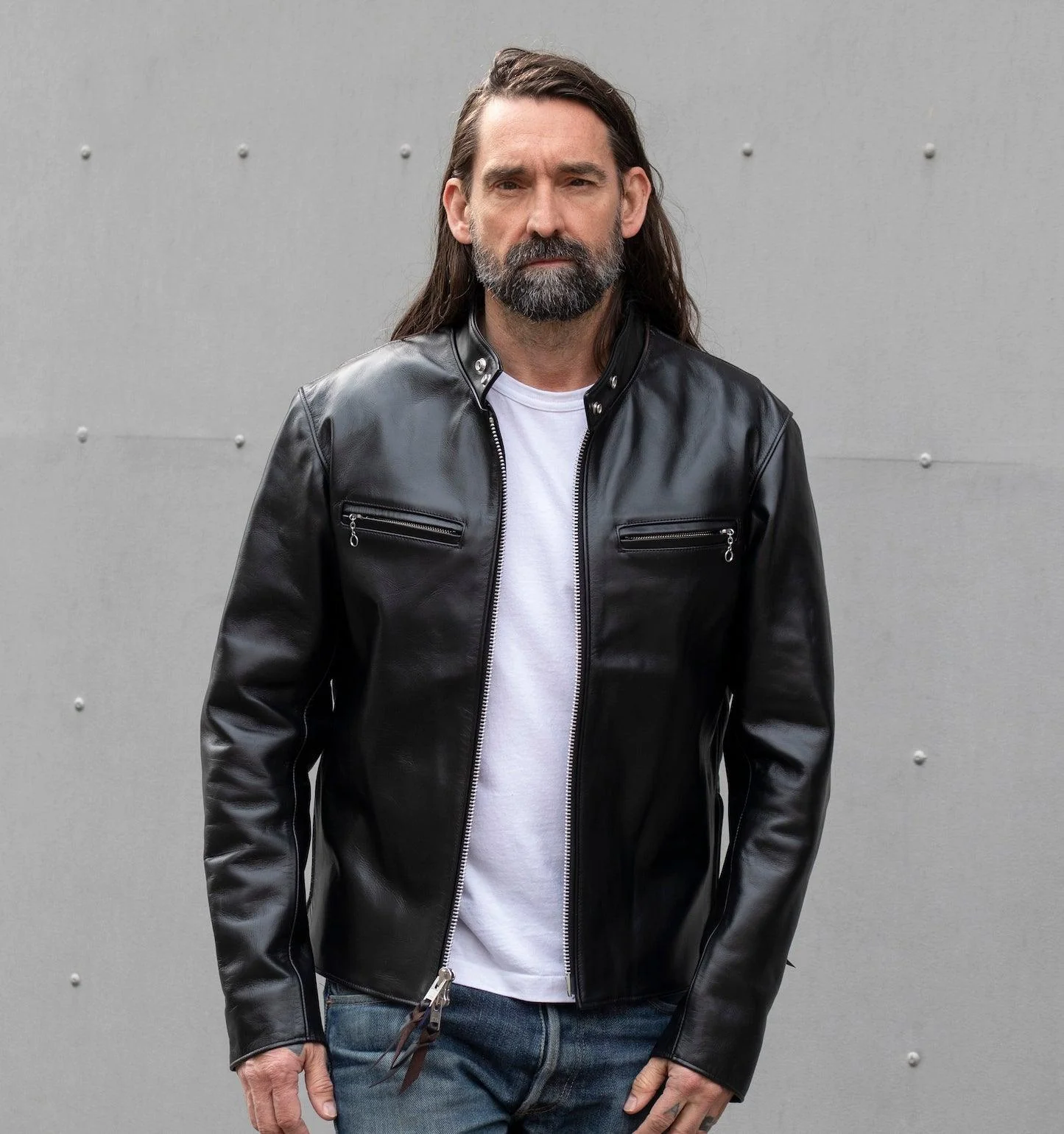 IHJ-35-BLK - Japanese Horsehide Rider’s Jacket - Black (Tea-Core Dyed) - Image 2