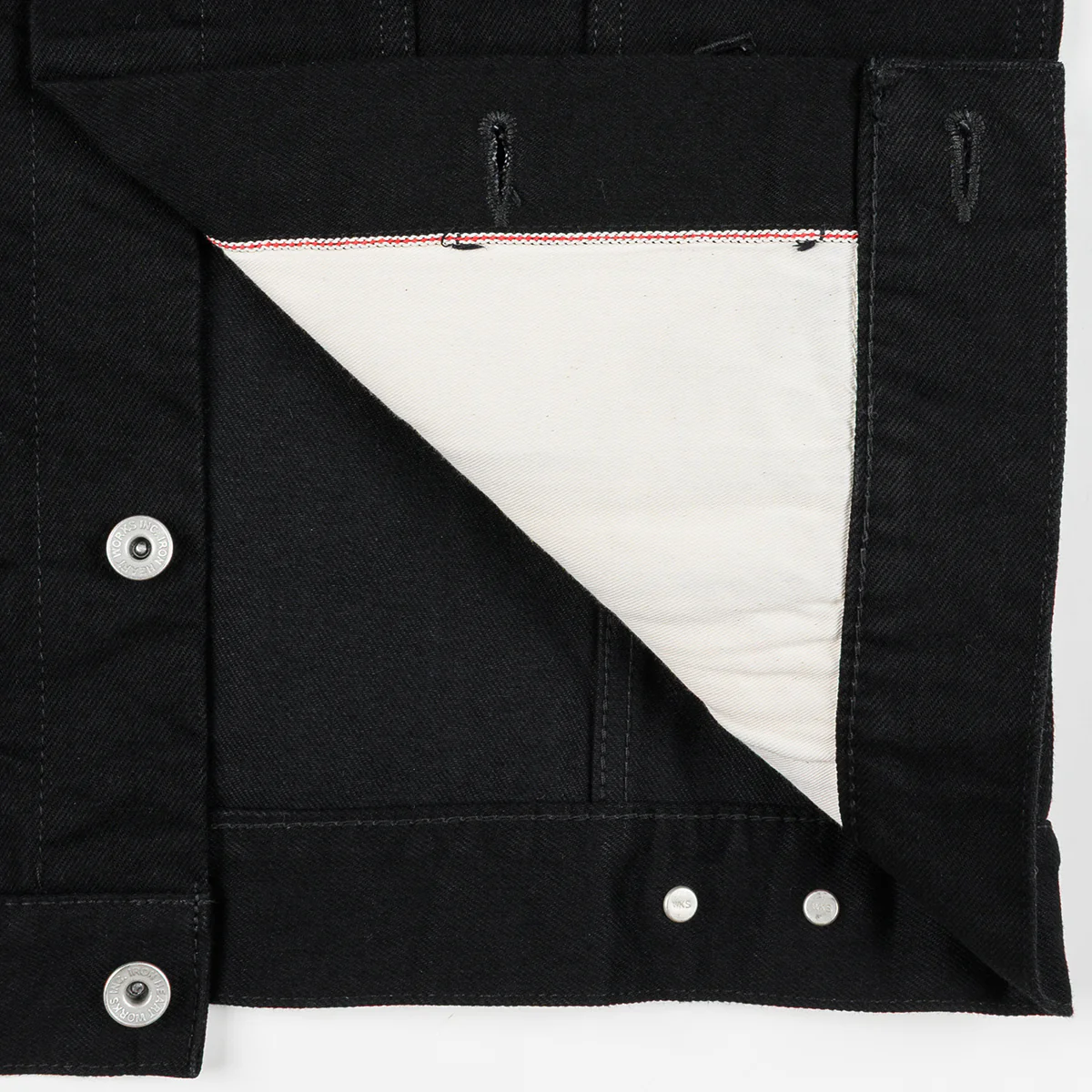 IHJ-86-BLK - 14oz Selvedge Denim Modified Type III Jacket - Black/Black - Image 10