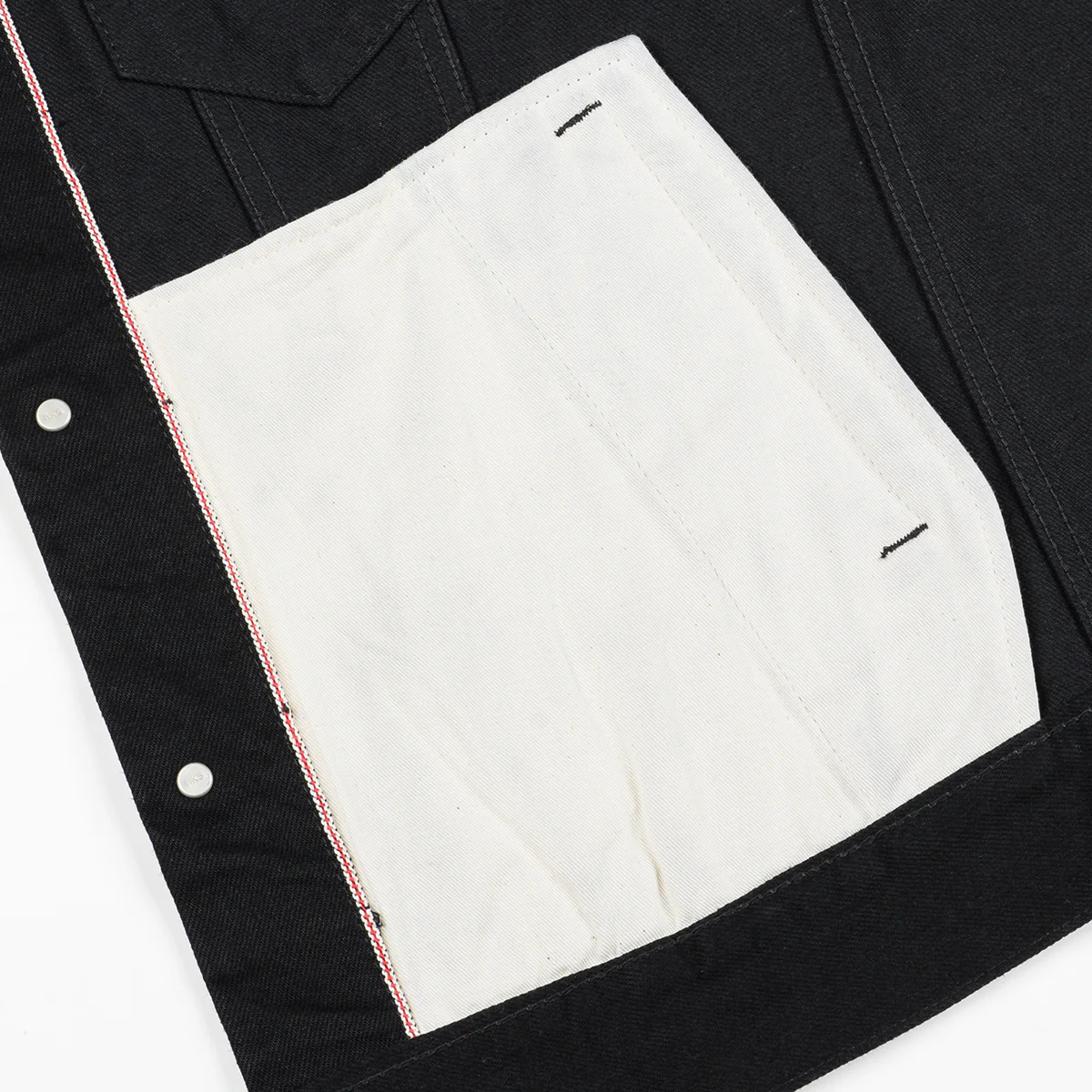 IHJ-86-BLK - 14oz Selvedge Denim Modified Type III Jacket - Black/Black - Image 13