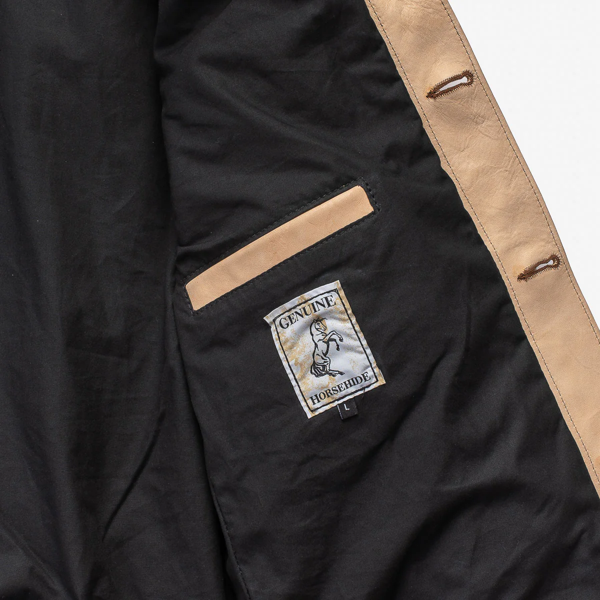 IHSB-EXT-NAT - Iron Heart x Simmons Bilt Horsehide Type III Jacket "The Extractor" - Natural - Image 10