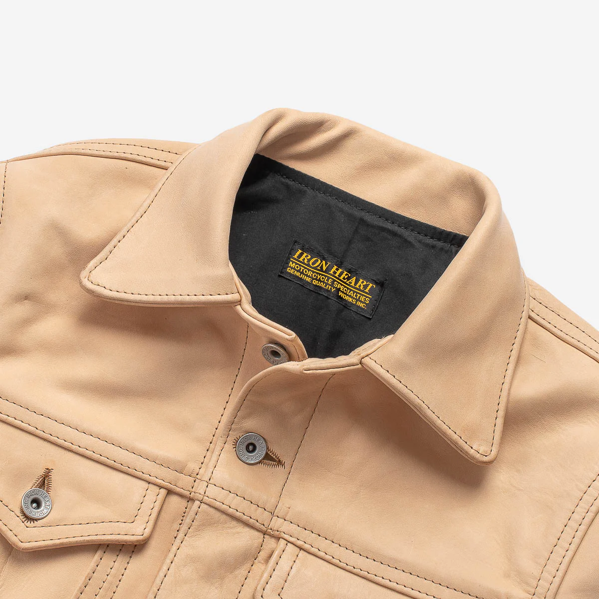 IHSB-EXT-NAT - Iron Heart x Simmons Bilt Horsehide Type III Jacket "The Extractor" - Natural - Image 7