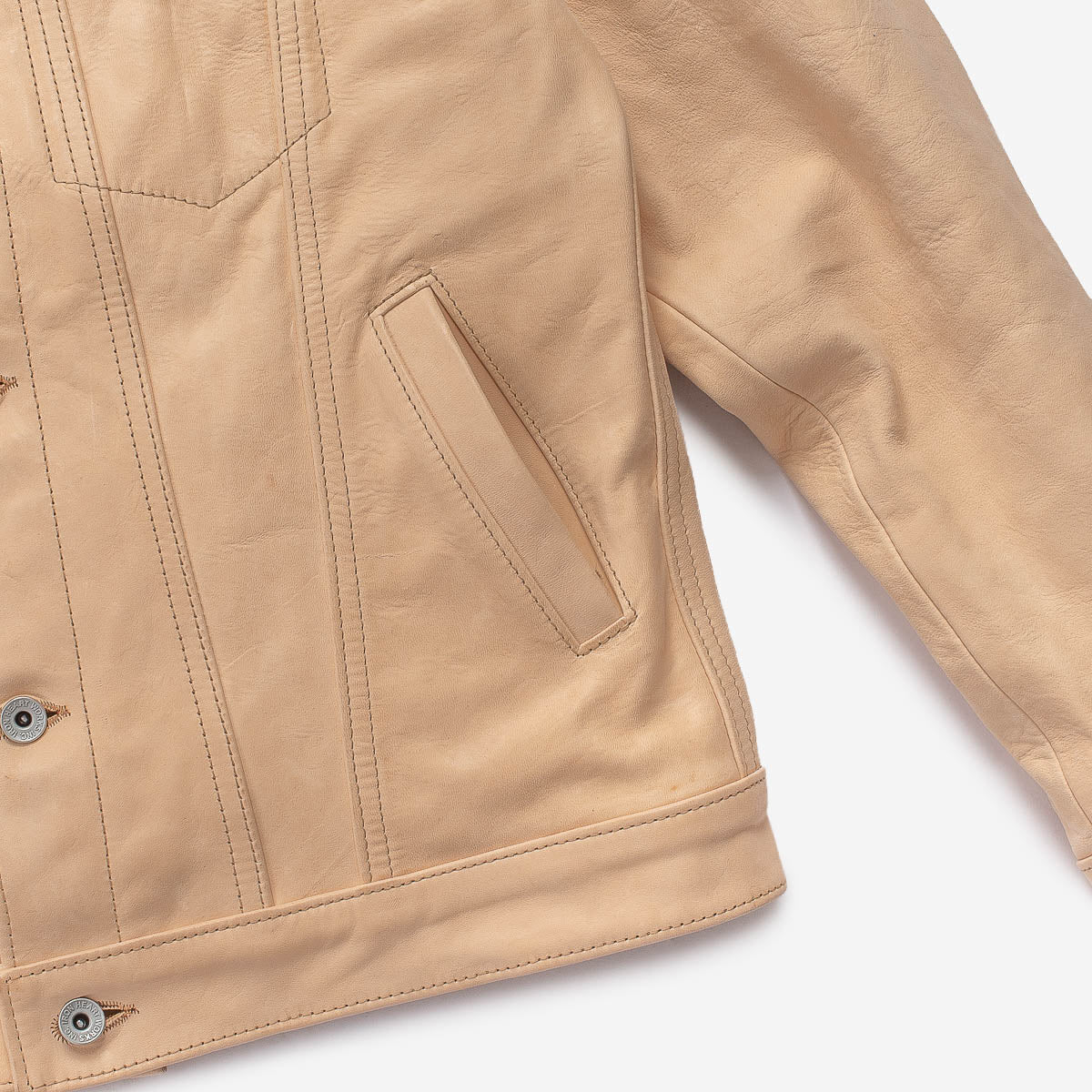 IHSB-EXT-NAT - Iron Heart x Simmons Bilt Horsehide Type III Jacket "The Extractor" - Natural - Image 8