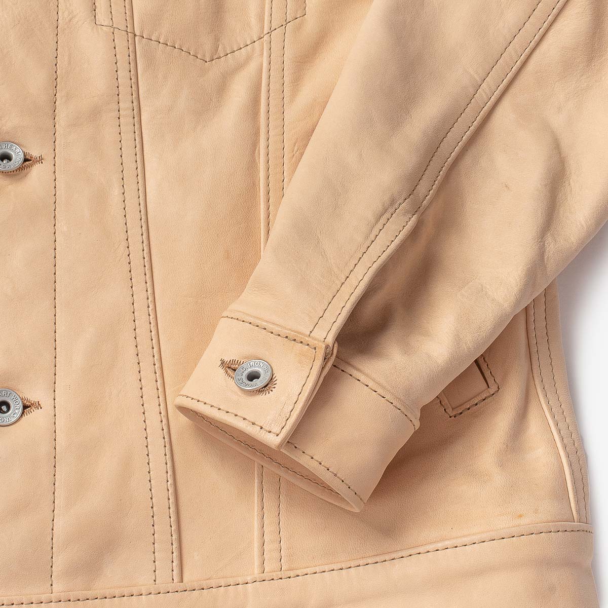 IHSB-EXT-NAT - Iron Heart x Simmons Bilt Horsehide Type III Jacket "The Extractor" - Natural - Image 9