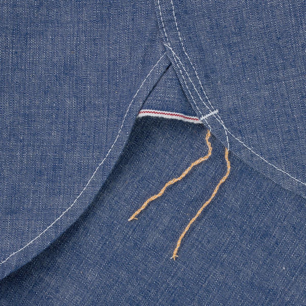 IHSH-13-BLU - 10oz Selvedge Chambray Single Yoke Western Shirt - Blue - Image 10